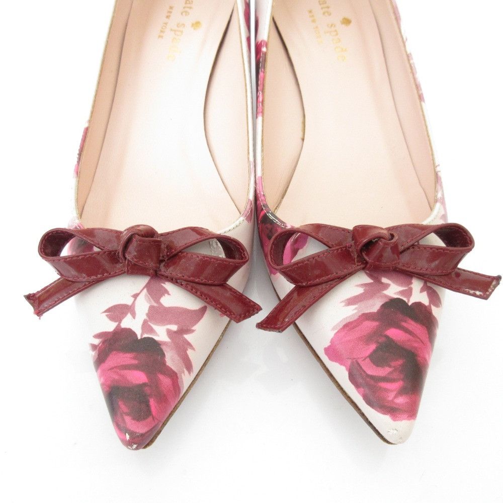 Kate Spade Kate Spade Kate Spade Flower Print Pointed Toe Ribbon Pumps Leather Shoes DUTY FREE for USA Size ONE SIZE - 2 Thumbnail