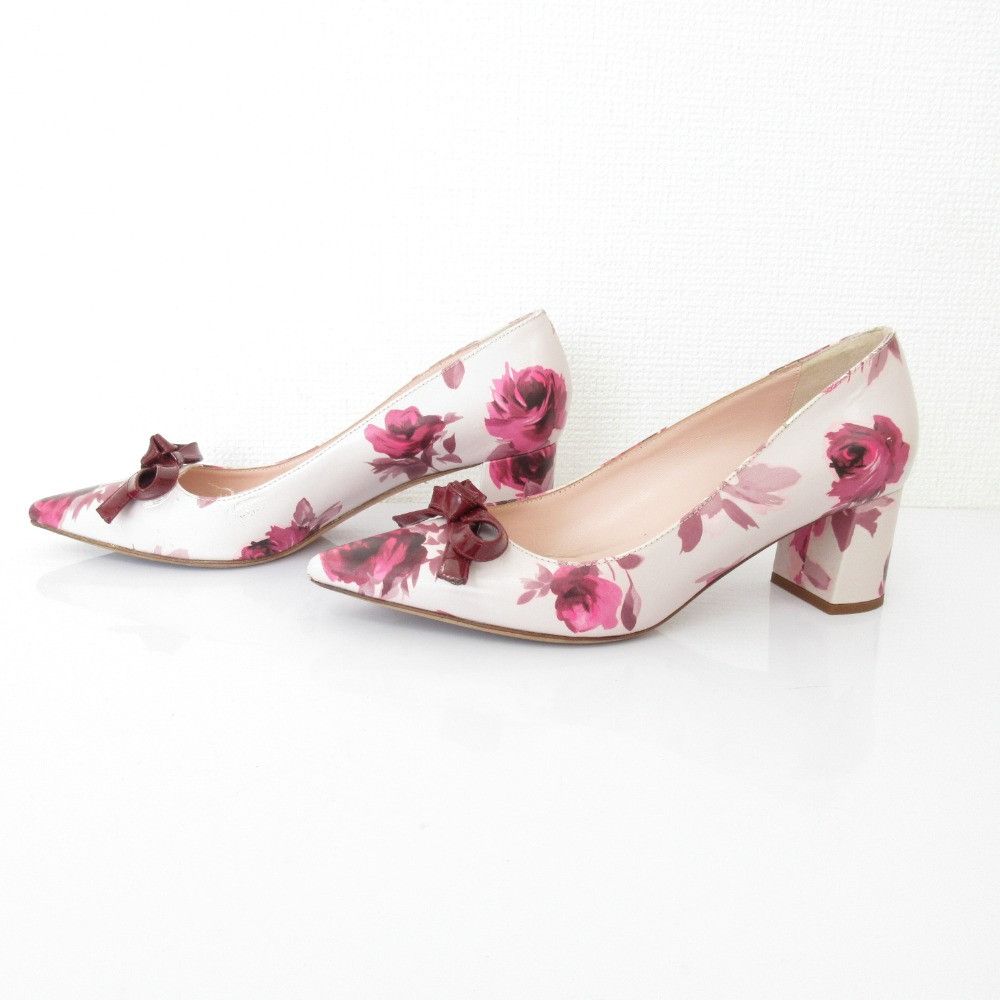 Kate Spade Kate Spade Kate Spade Flower Print Pointed Toe Ribbon Pumps Leather Shoes DUTY FREE for USA Size ONE SIZE - 3 Thumbnail