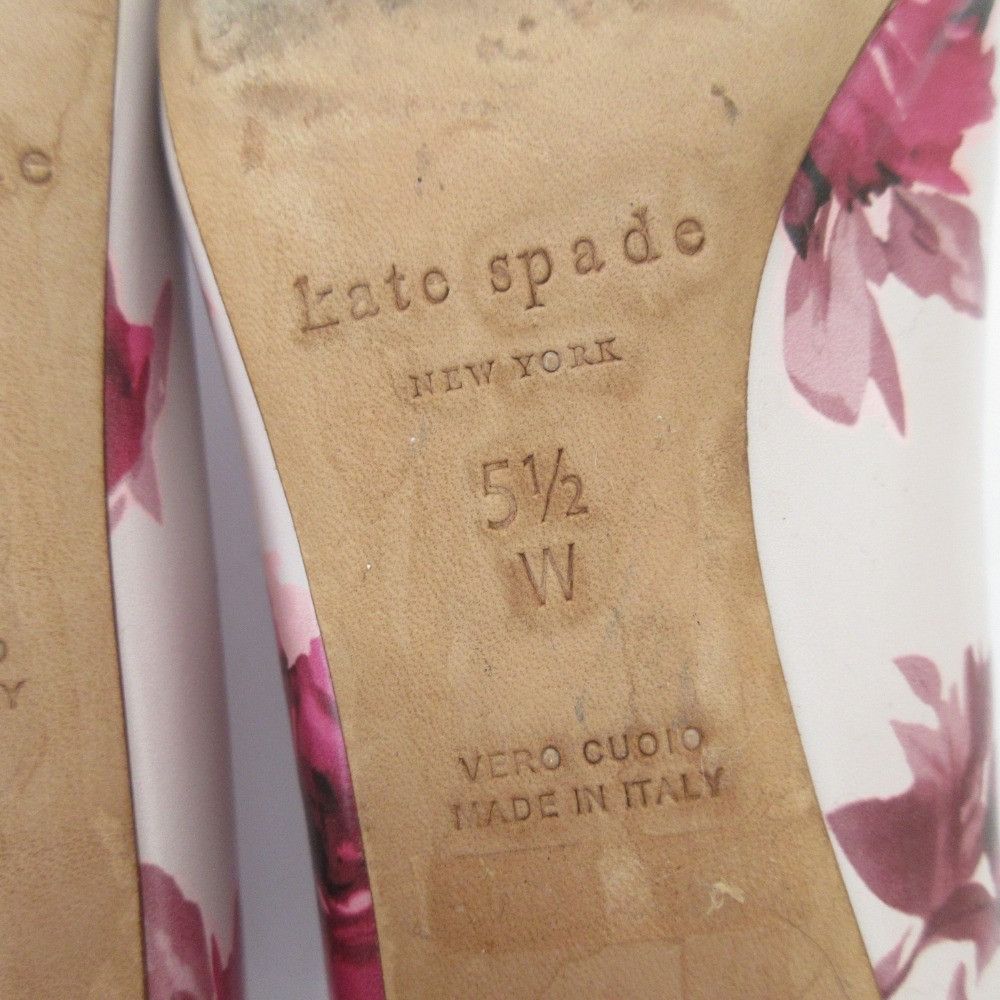 Kate Spade Kate Spade Kate Spade Flower Print Pointed Toe Ribbon Pumps Leather Shoes DUTY FREE for USA Size ONE SIZE - 7 Thumbnail
