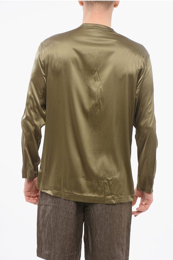 Tom Ford LONG SLEEVED PIJAMA TOP WITH BUTTONS military green Size US M / EU 48-50 / 2 - 2 Thumbnail