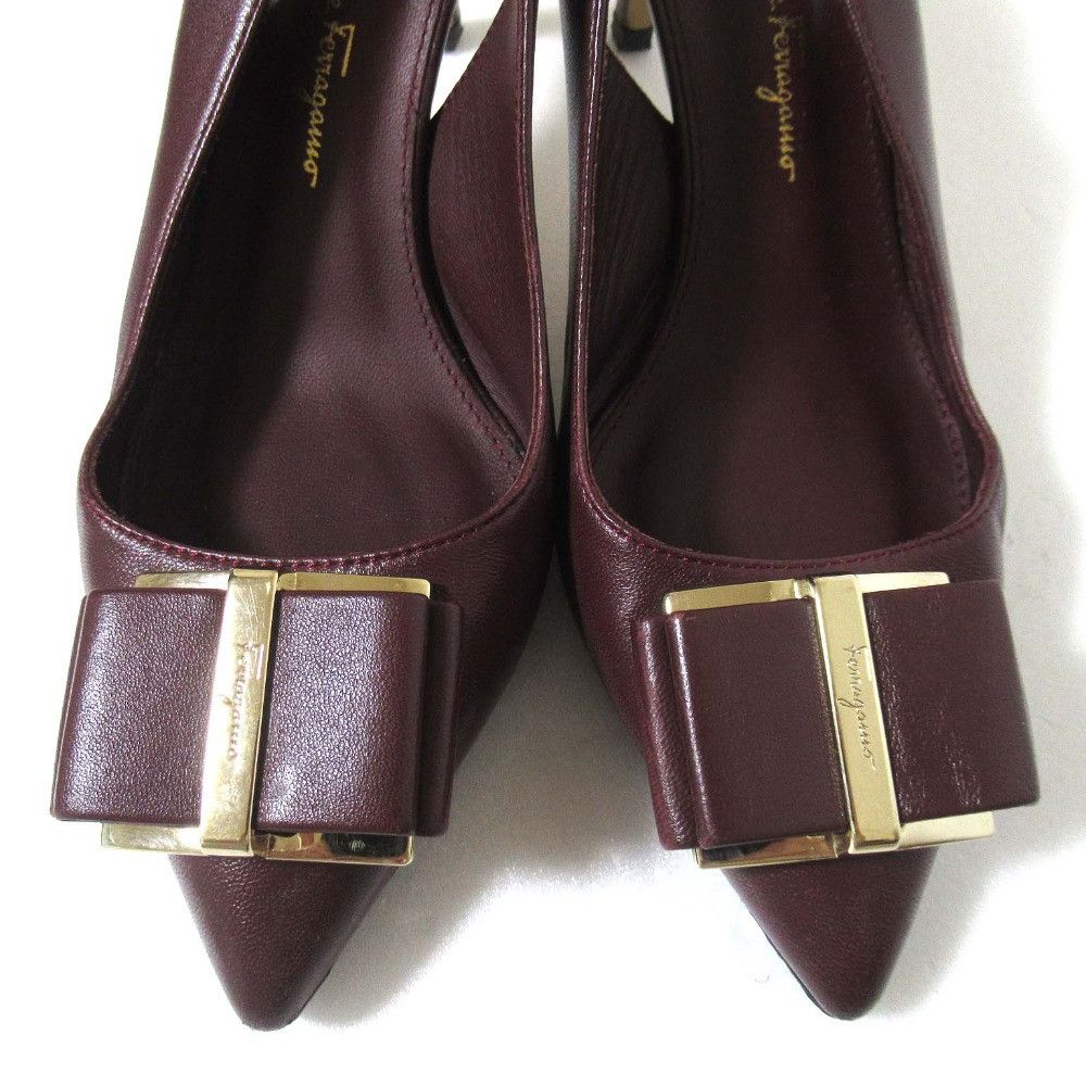 Salvatore Ferragamo Salvatore Ferragamo Salvatore Ferragamo High Heel Ribbon Slingback Mule Leather Shoes DUTY FREE for USA Size ONE SIZE - 4 Thumbnail