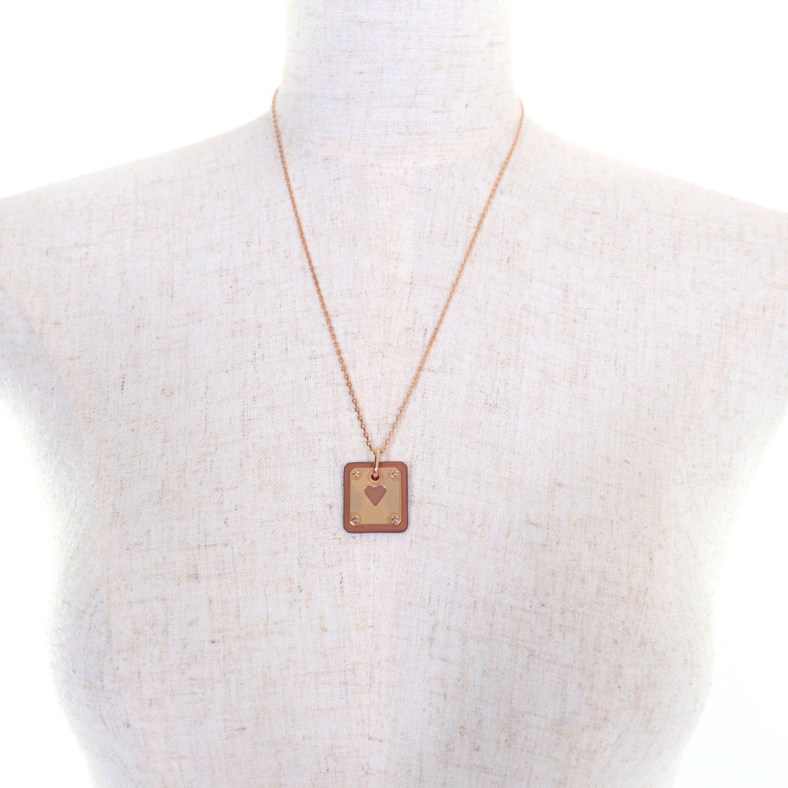 Hermes Hermes Hermes Asdukur Heart Necklace Metal Necklace Stamp Z (2021) DUTY FREE for USA Size ONE SIZE - 4 Thumbnail