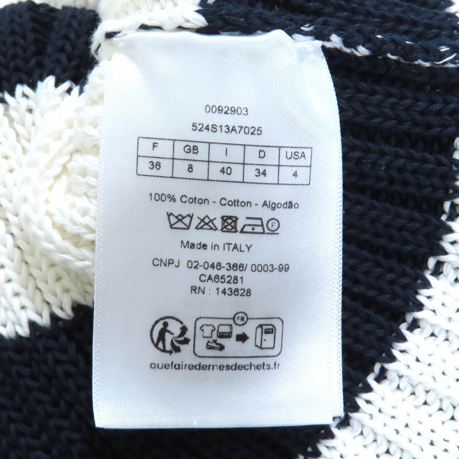 Dior Dior Christian Dior Knit Cotton Top Cotton Tops 524S13A7025 DUTY FREE for USA Size ONE SIZE - 7 Thumbnail