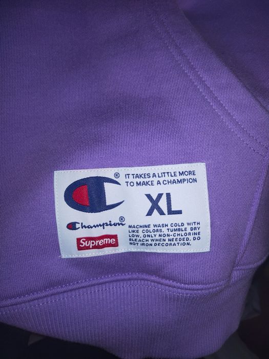 Supreme Supreme Champion Light Purple Hooded Sweatshirt xl | Grailed