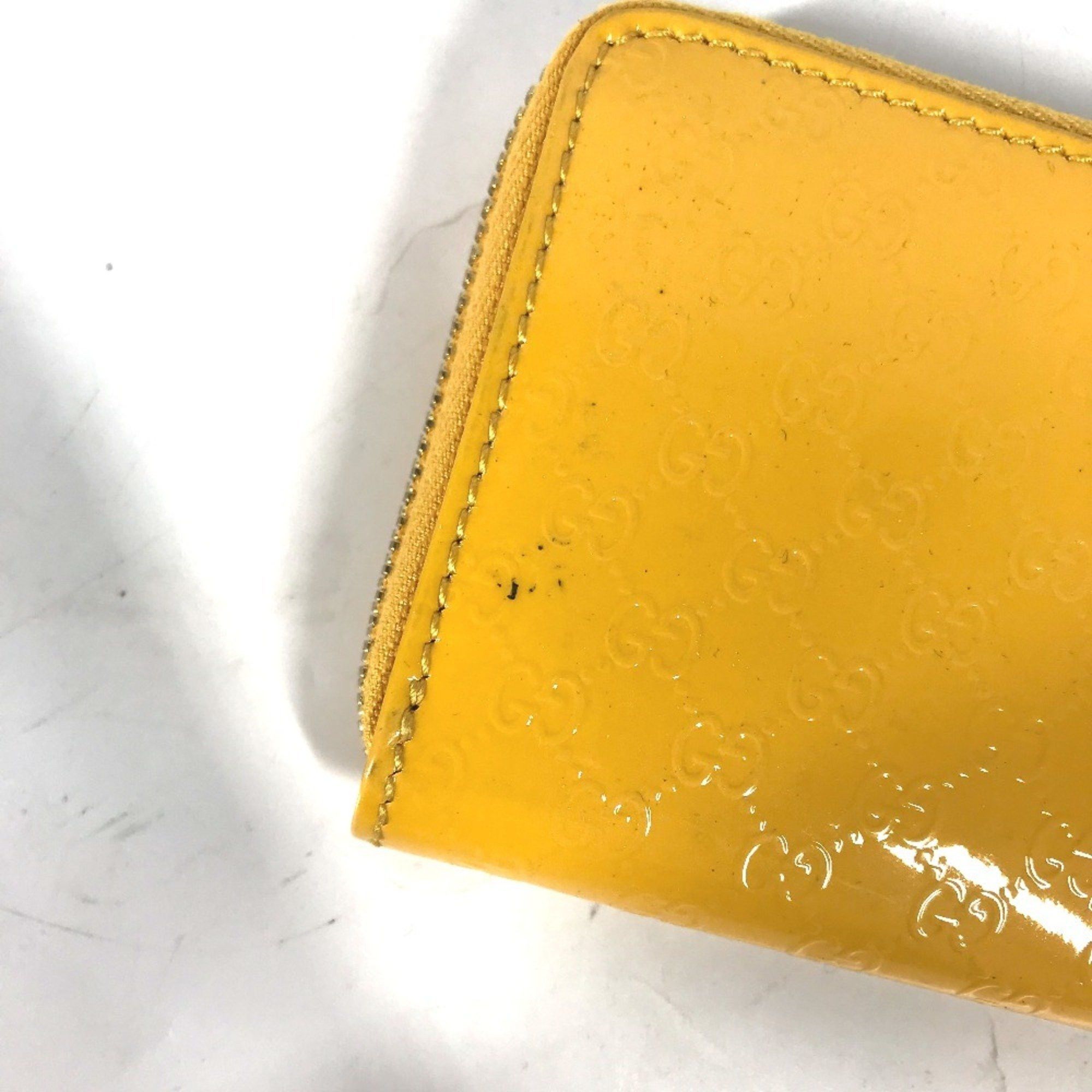 Gucci GUCCI 255452 Shima Line Micro Guccissima Wallet, Coin Purse, Compact Business Card Case, Wallet/Coin Enamel, Women's, Yellow Size ONE SIZE - 7 Thumbnail