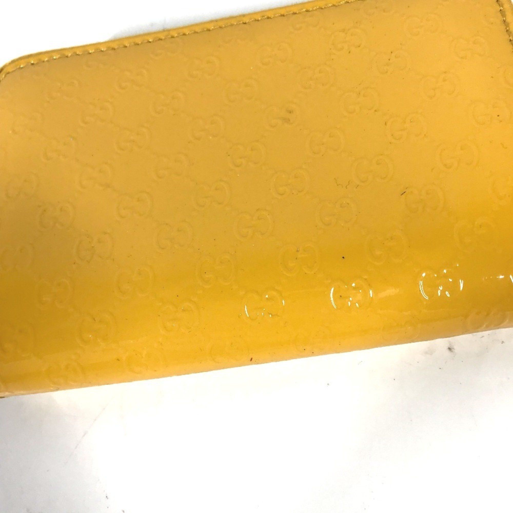 Gucci GUCCI 255452 Shima Line Micro Guccissima Wallet, Coin Purse, Compact Business Card Case, Wallet/Coin Enamel, Women's, Yellow Size ONE SIZE - 2 Thumbnail