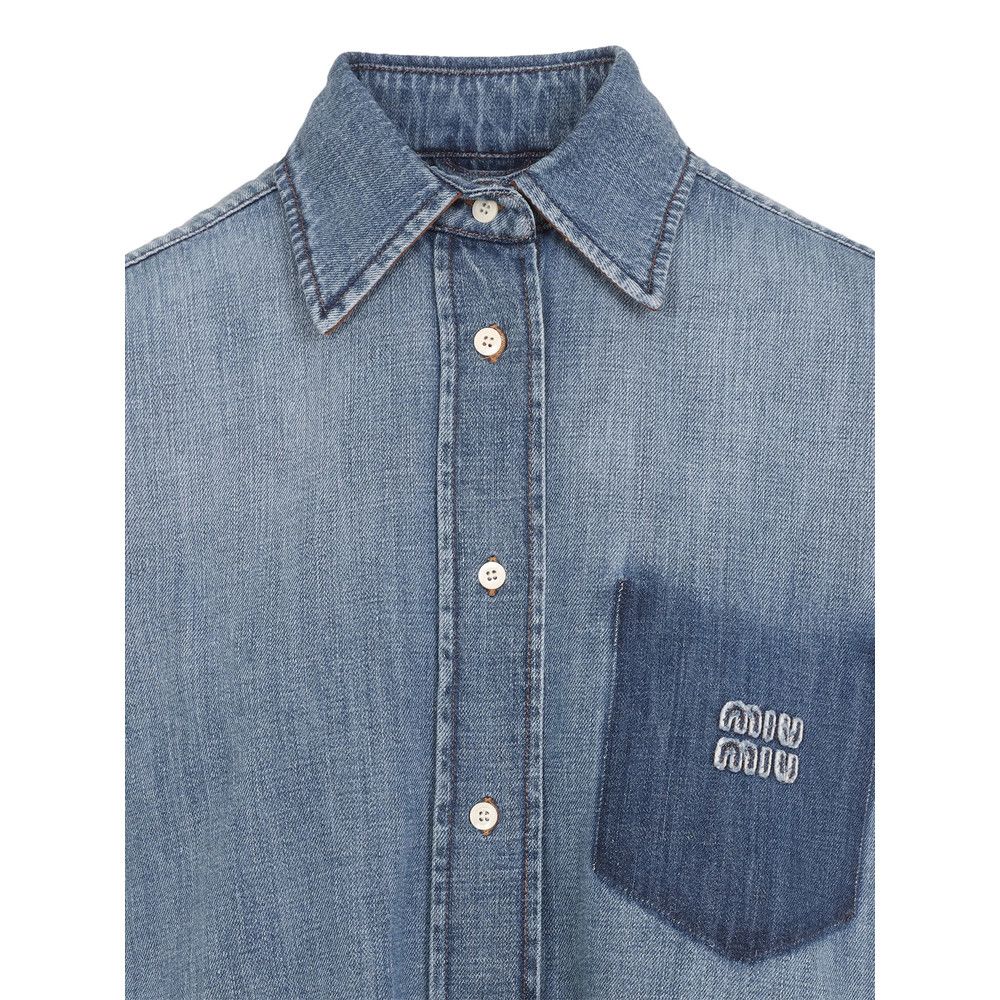 Miu Miu Miu Miu BLUE Tops - Shirts Size XS / US 0-2 / IT 36-38 - 2 Thumbnail
