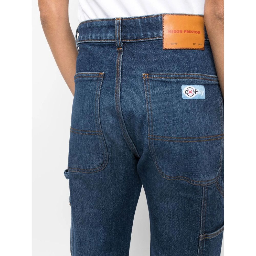 Heron Preston Heron Preston BLUE Denim - Wide-Leg Jeans Size 27" / US 4 / IT 40 - 5 Thumbnail