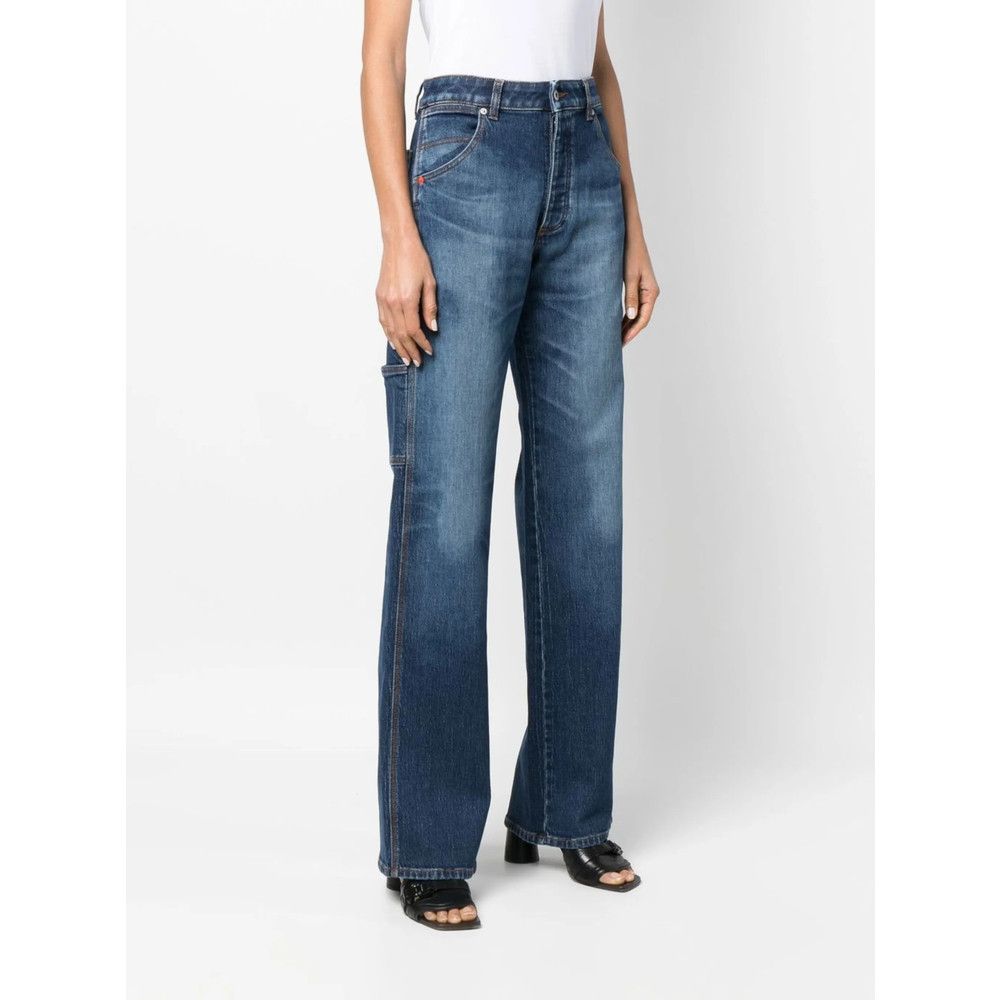 Heron Preston Heron Preston BLUE Denim - Wide-Leg Jeans Size 27" / US 4 / IT 40 - 2 Thumbnail