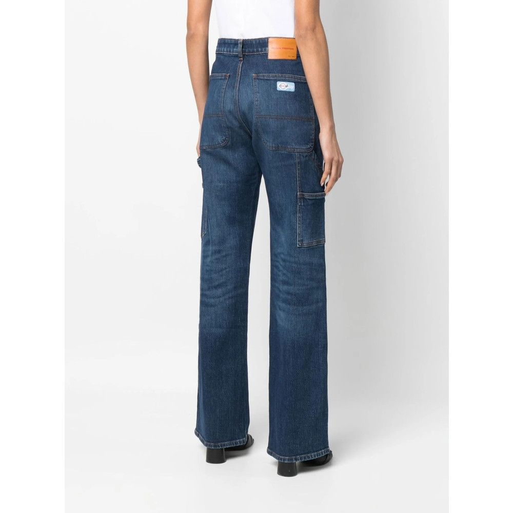 Heron Preston Heron Preston BLUE Denim - Wide-Leg Jeans Size 27" / US 4 / IT 40 - 3 Thumbnail