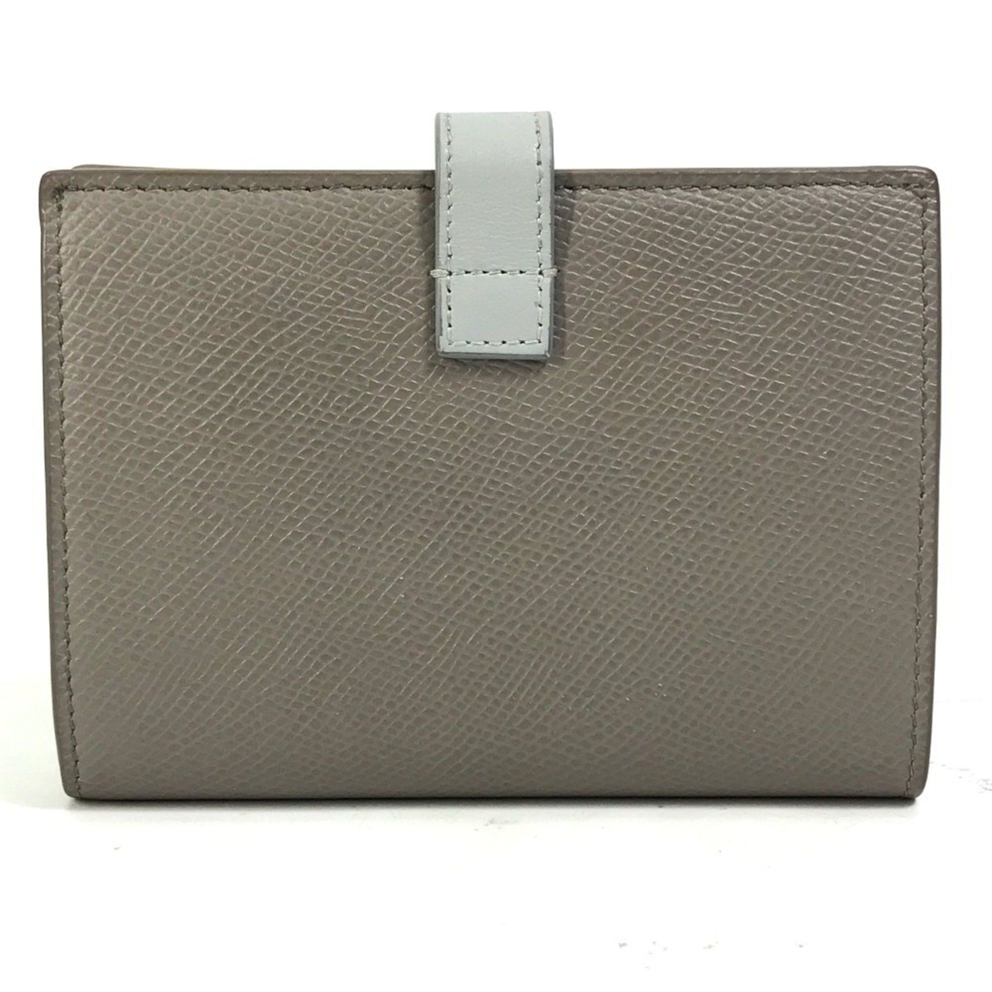 Celine CELINE 10B643BRU.10PI Two-Tone Medium Strap Wallet, Tri-fold Leather, Women's, Pebble Mineral, Gray x Light Blue Size ONE SIZE - 2 Thumbnail