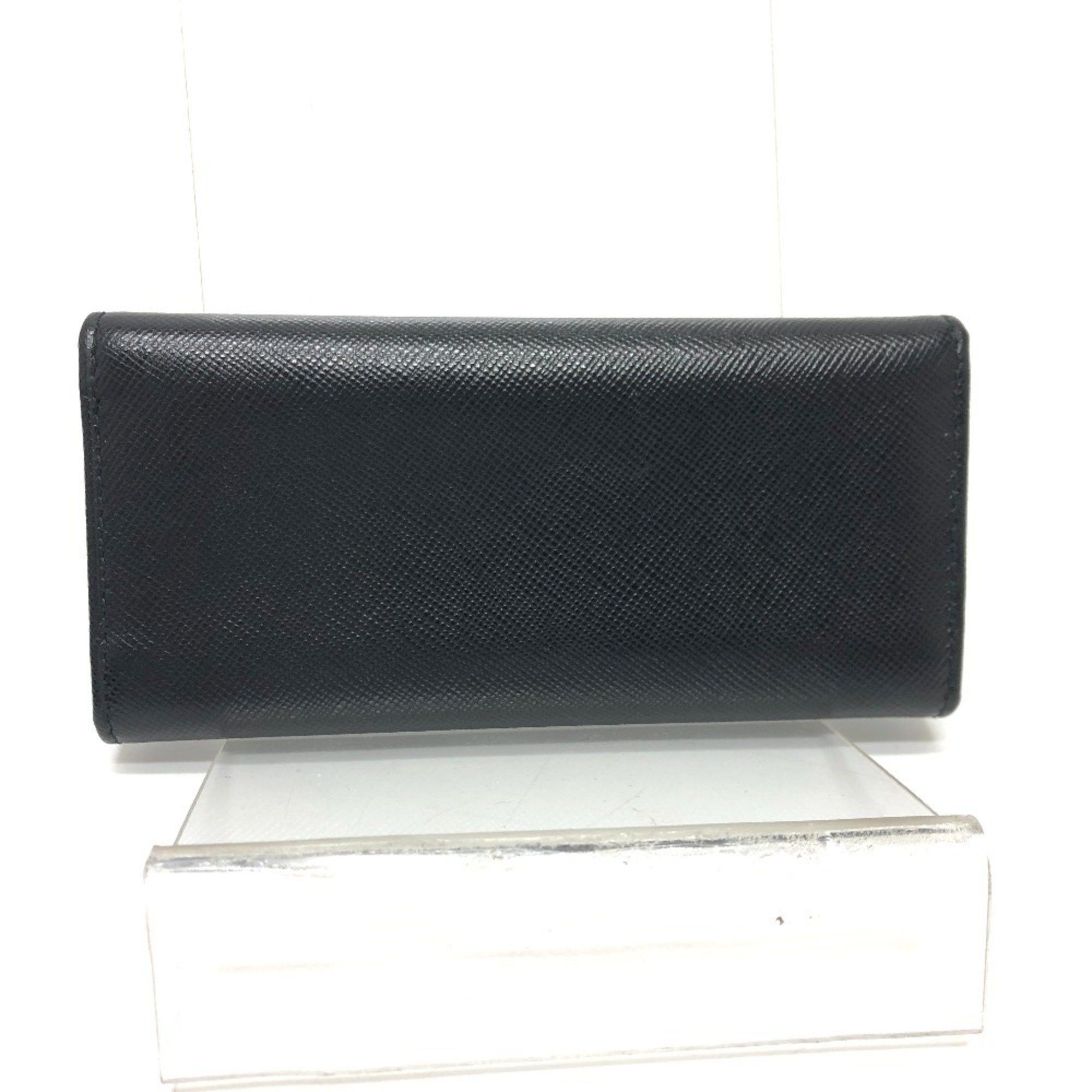 PRADA M26U Triangle Plate Trifold 6-Key Case in Saffiano Leather, Women's, Black