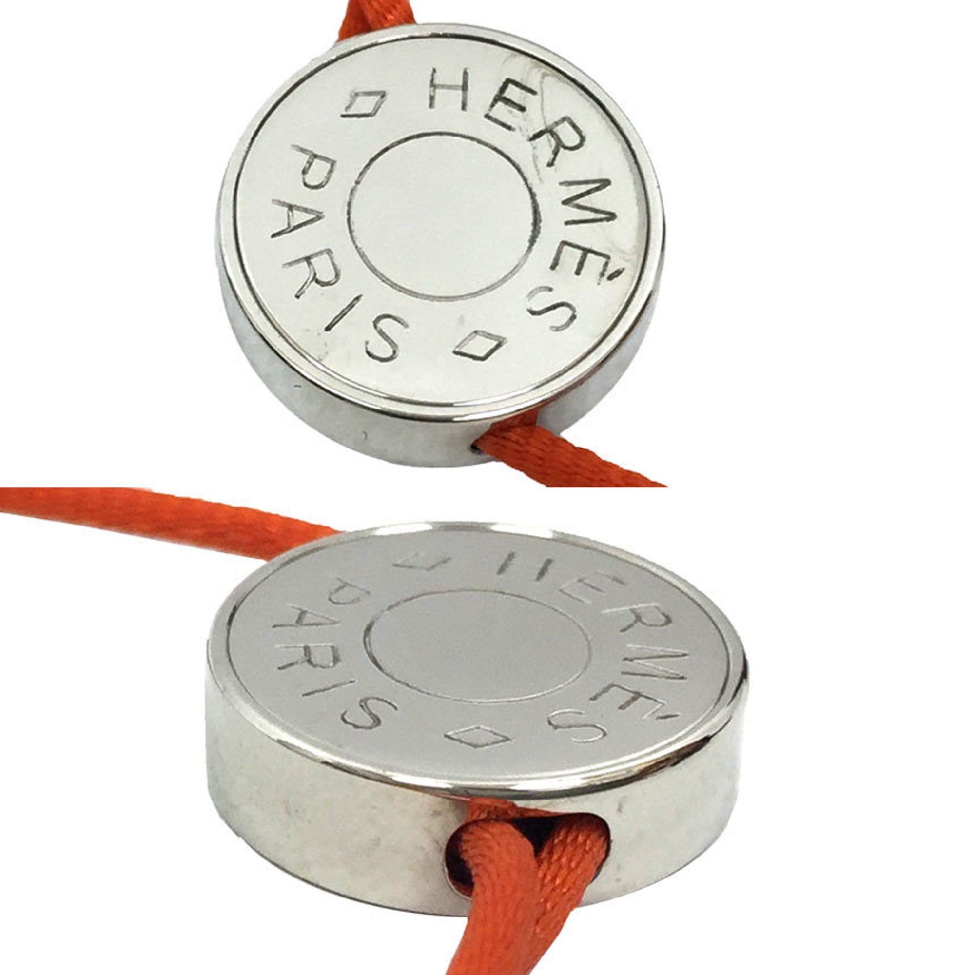 Hermes Hermes Hermès Serie Cord Bracelet, Orange and Silver. Size ONE SIZE - 3 Thumbnail