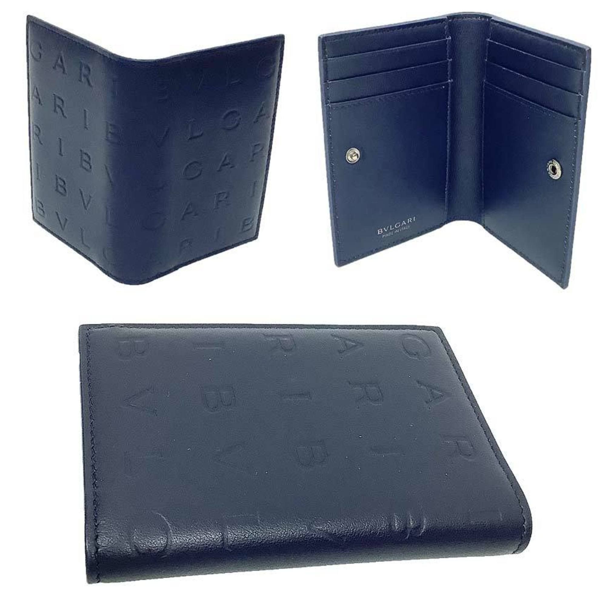 Bvlgari BVLGARI Leather Card Case 292912 Infinitum Navy Wallet Size ONE SIZE - 2 Thumbnail