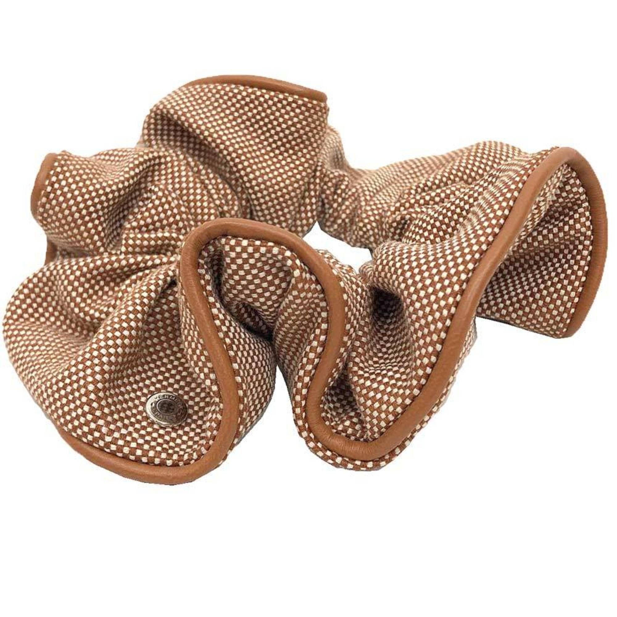 Hermes Hermes Scrunchie Claudia Plan Air Hair H241029G 37TU CHOUCHOU CLAUDIA Gold Camel Brown Size ONE SIZE - 3 Thumbnail