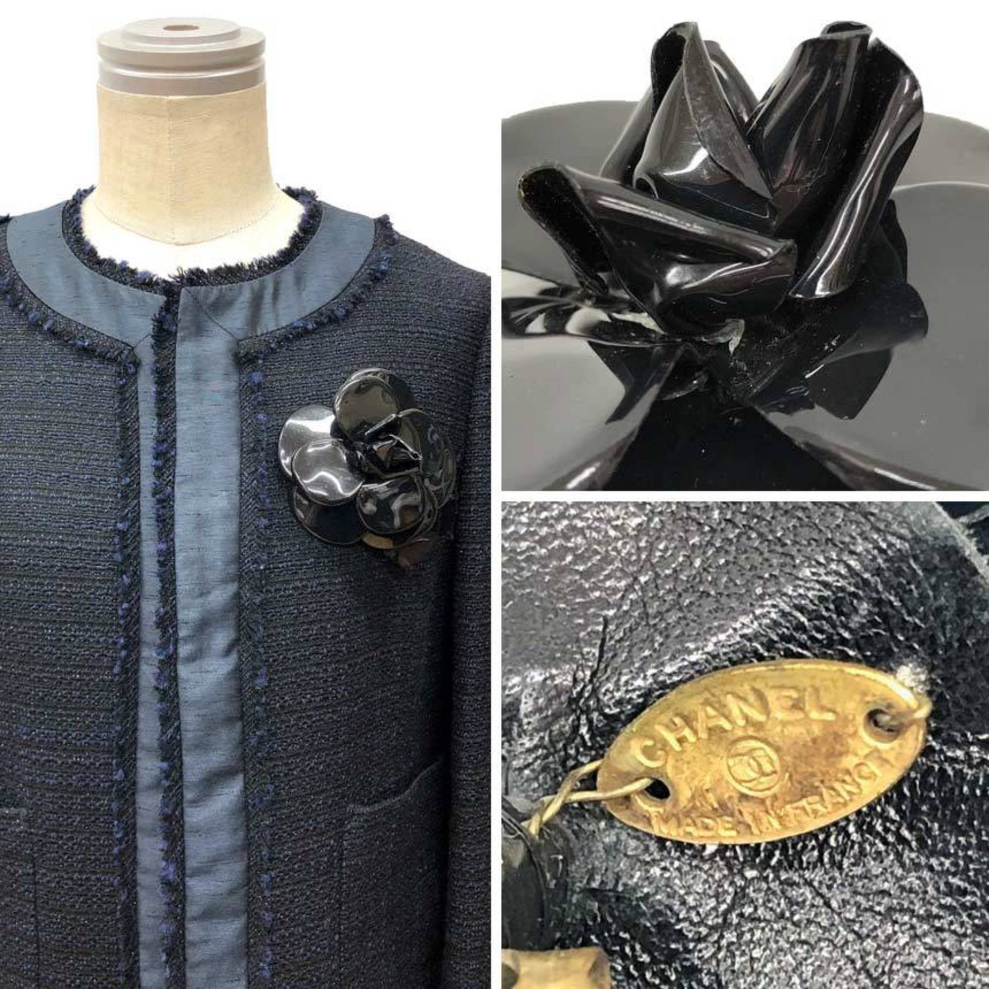 Chanel CHANEL Camellia Corsage Brooch in Black, Plain, for Women Size ONE SIZE - 3 Thumbnail