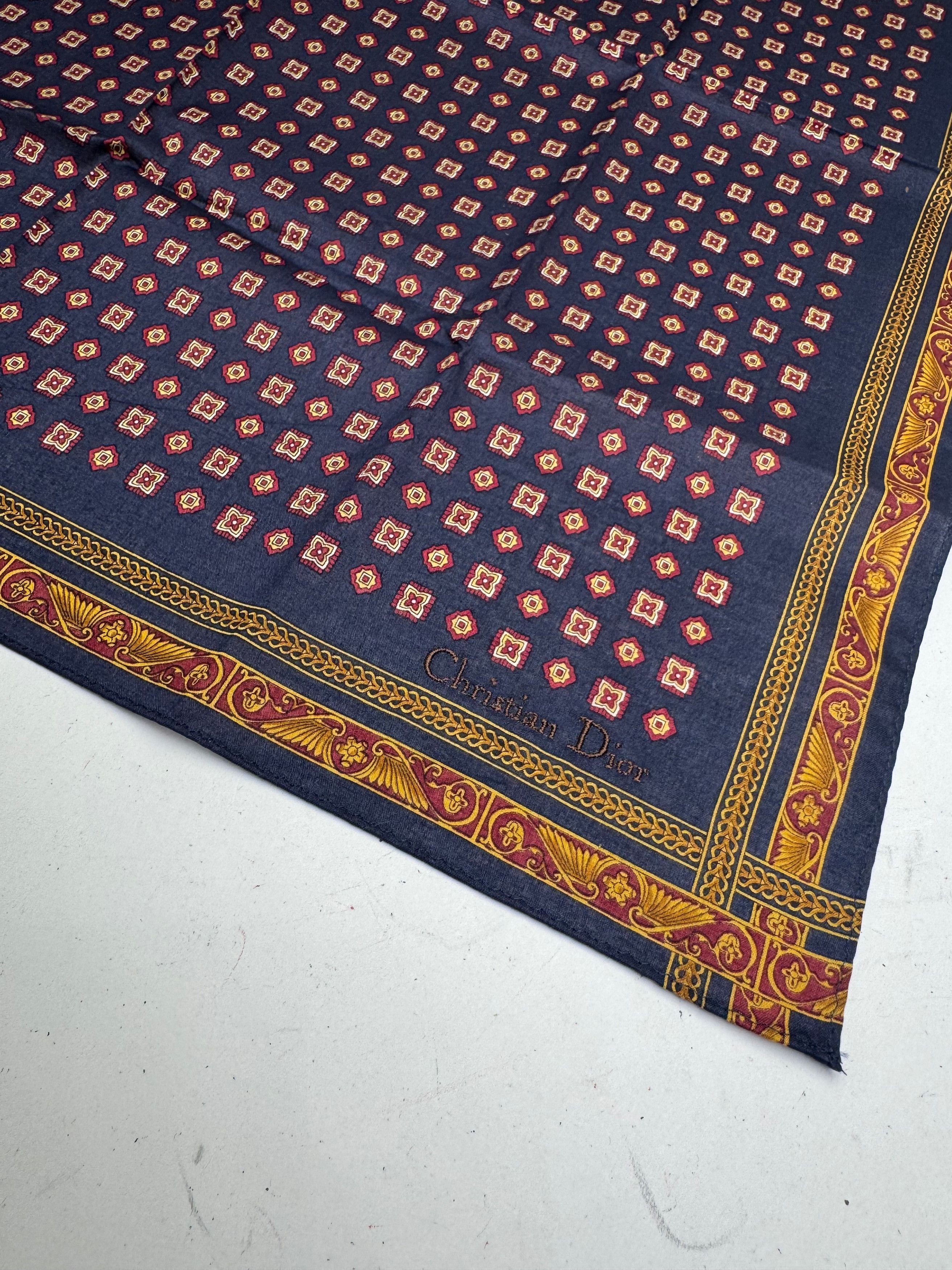 Dior Vintage Baroque Scarf Purple Gold Size ONE SIZE - 2 Thumbnail