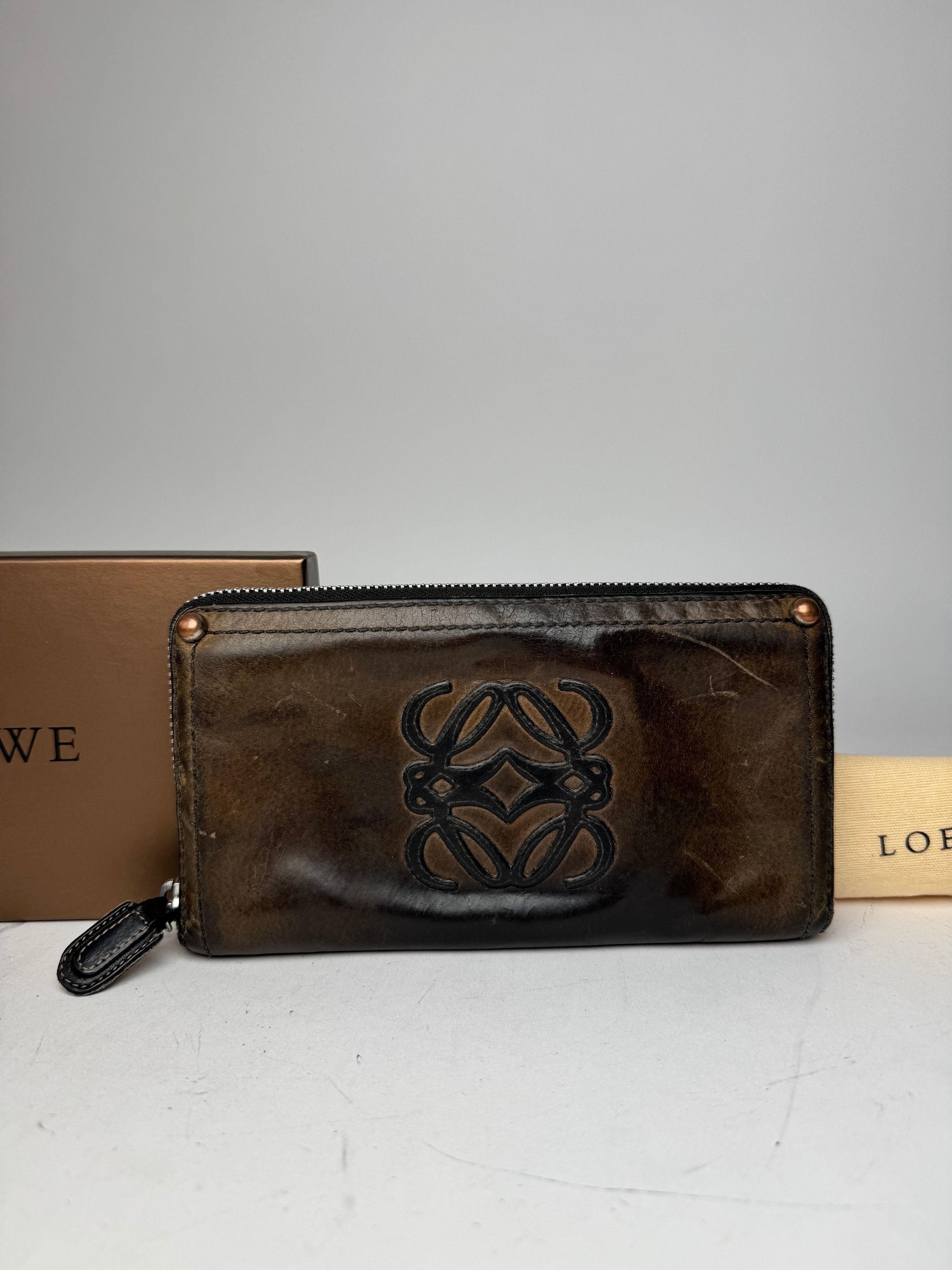 Loewe Vintage Madrid Anagram Leather Wallet Brown Size ONE SIZE - 11 Thumbnail