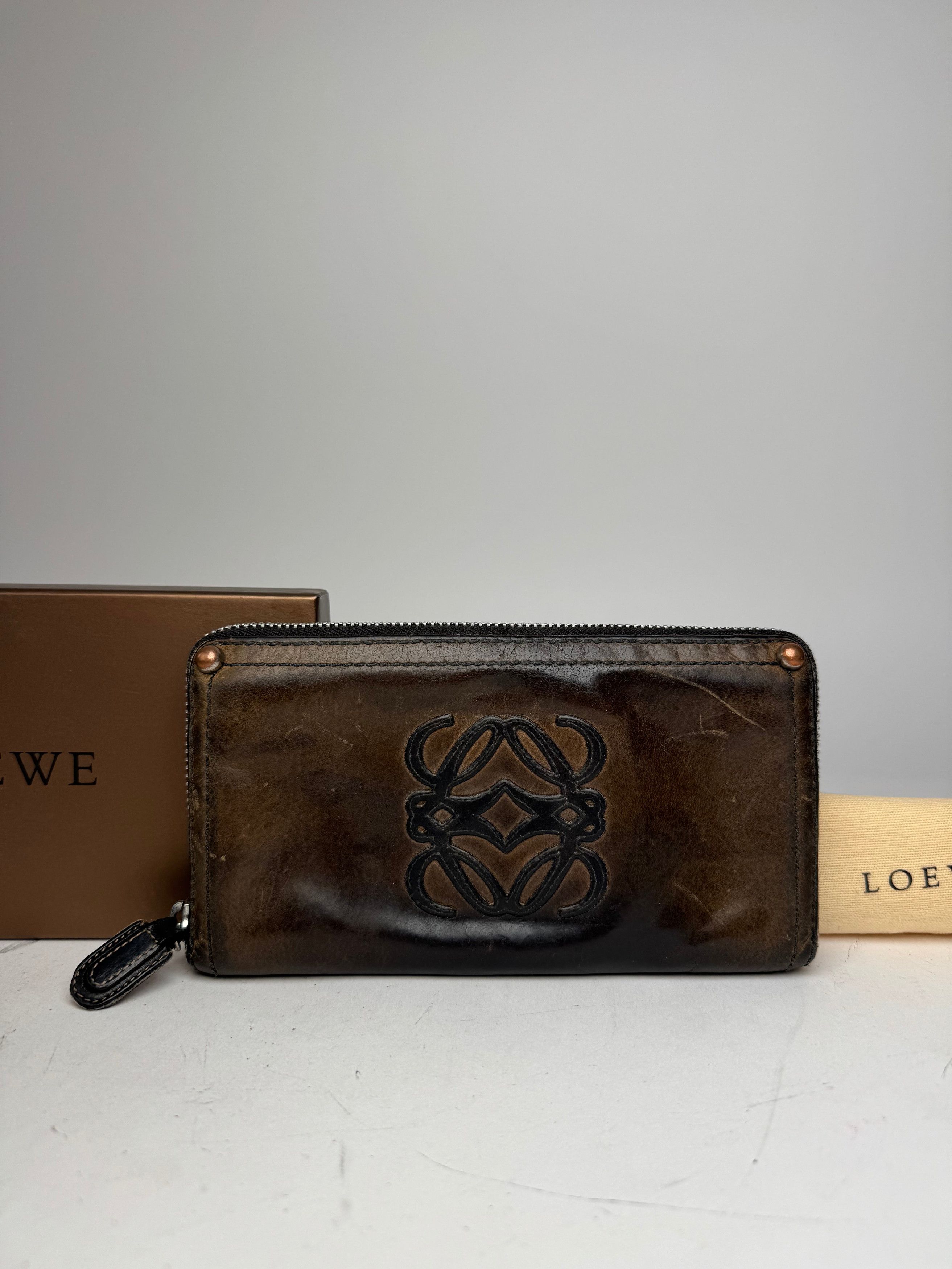 Loewe Vintage Madrid Anagram Leather Wallet Brown Size ONE SIZE - 7 Thumbnail