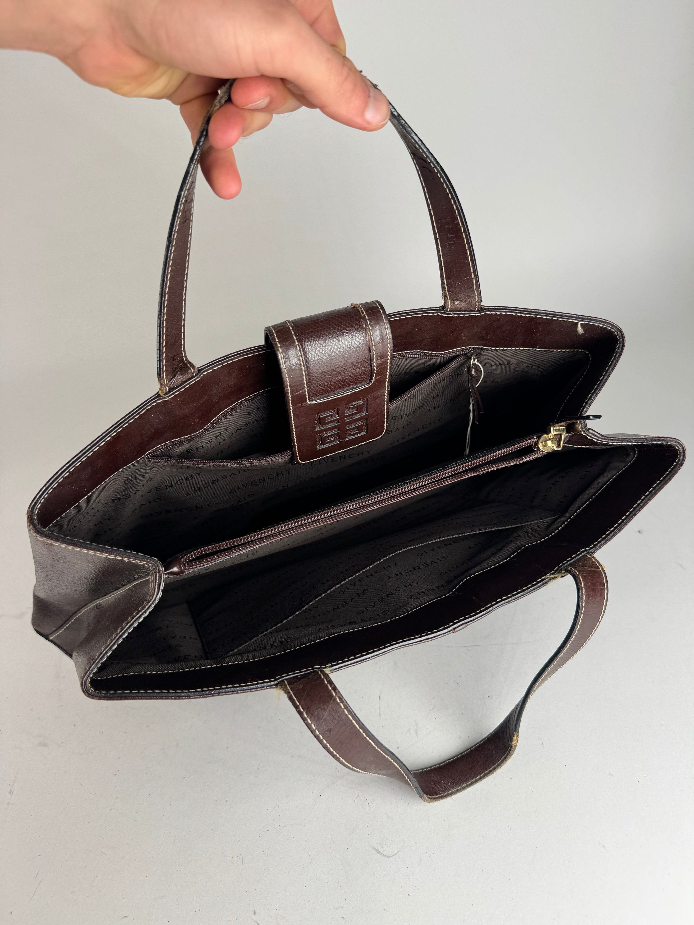 Givenchy Vintage Leather Handbag Brown Size ONE SIZE - 3 Thumbnail