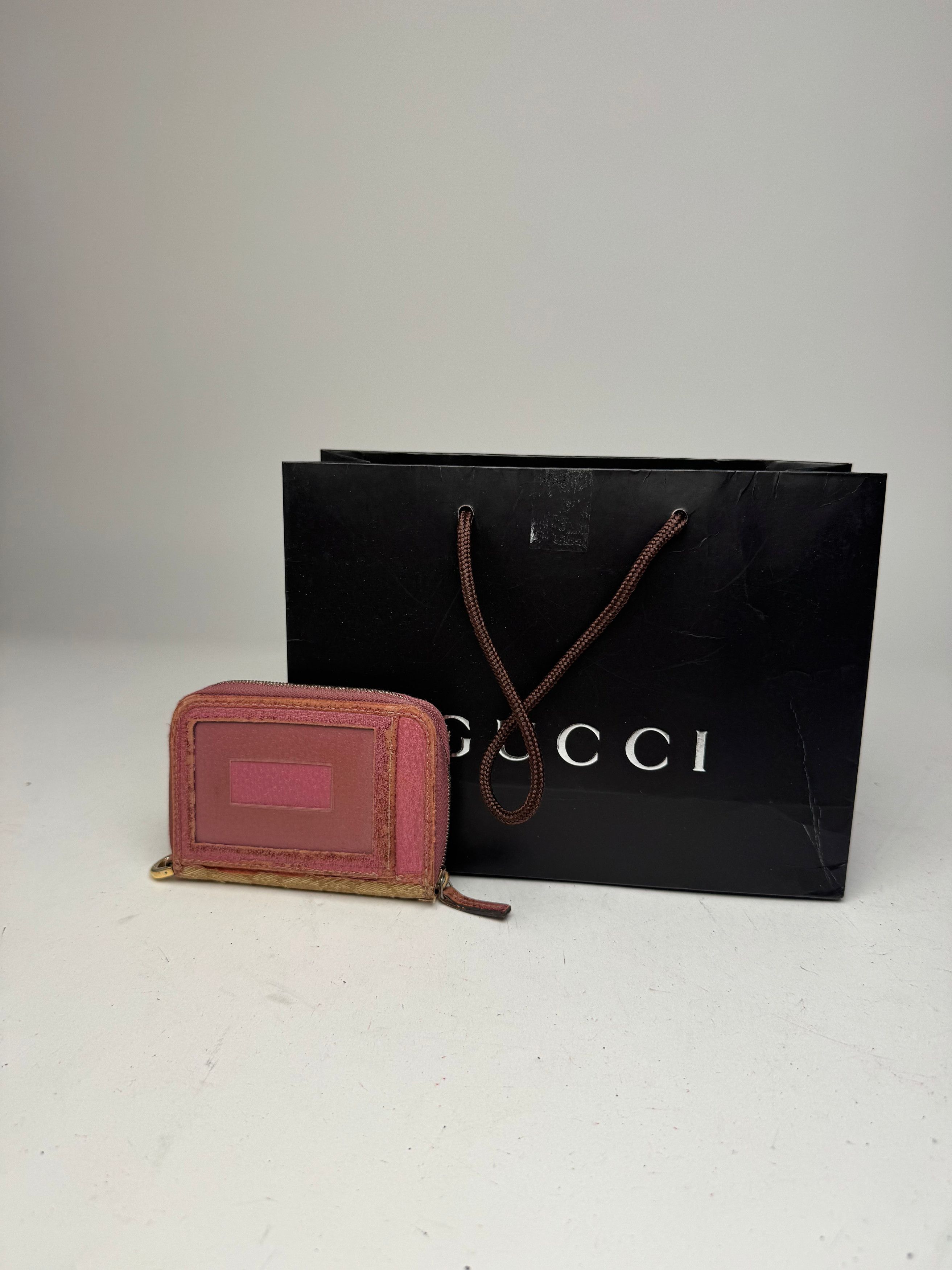 Gucci Vintage Monogram Card Holder Beige Pink Size ONE SIZE - 2 Thumbnail