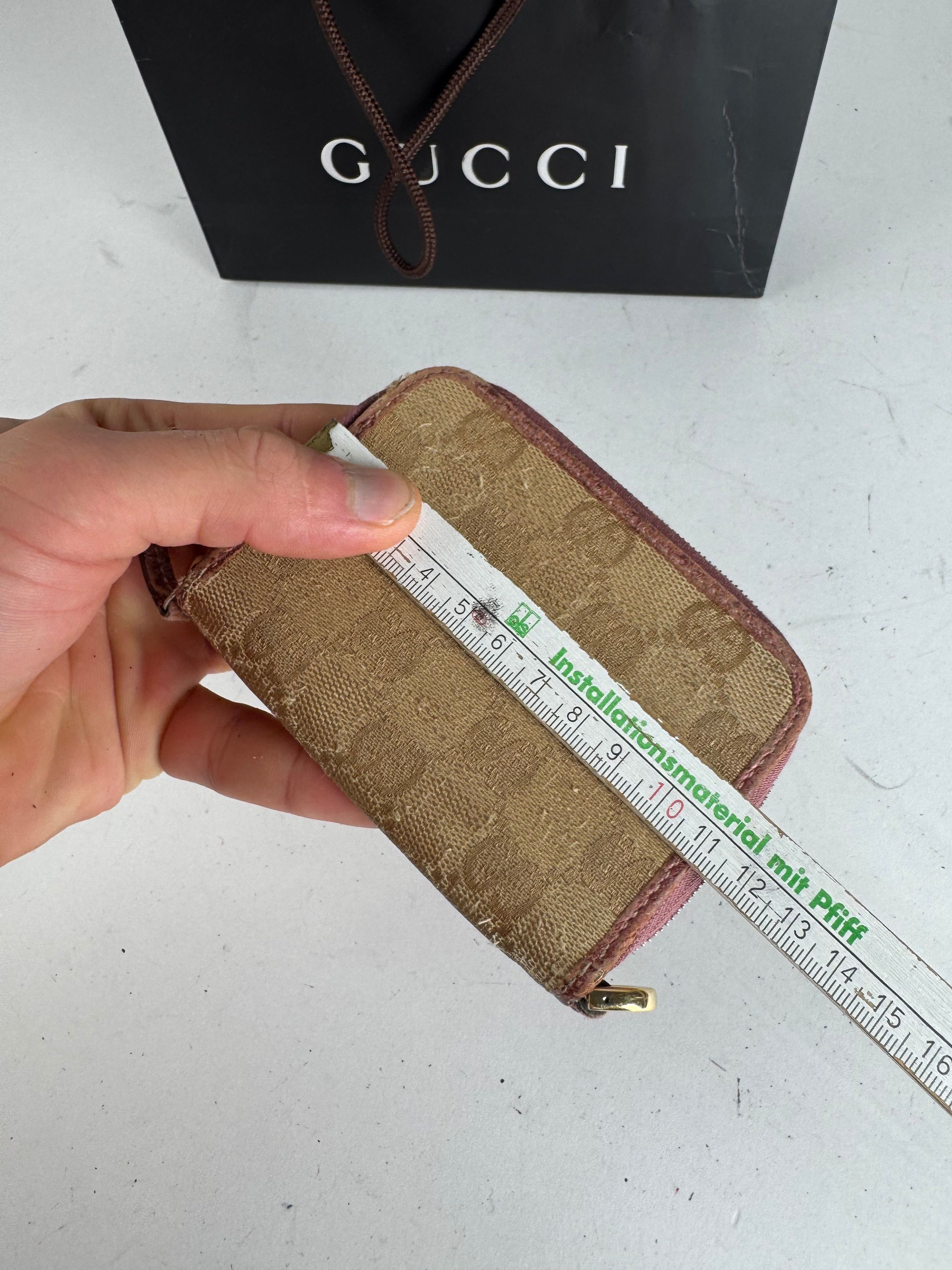 Gucci Vintage Monogram Card Holder Beige Pink Size ONE SIZE - 6 Thumbnail