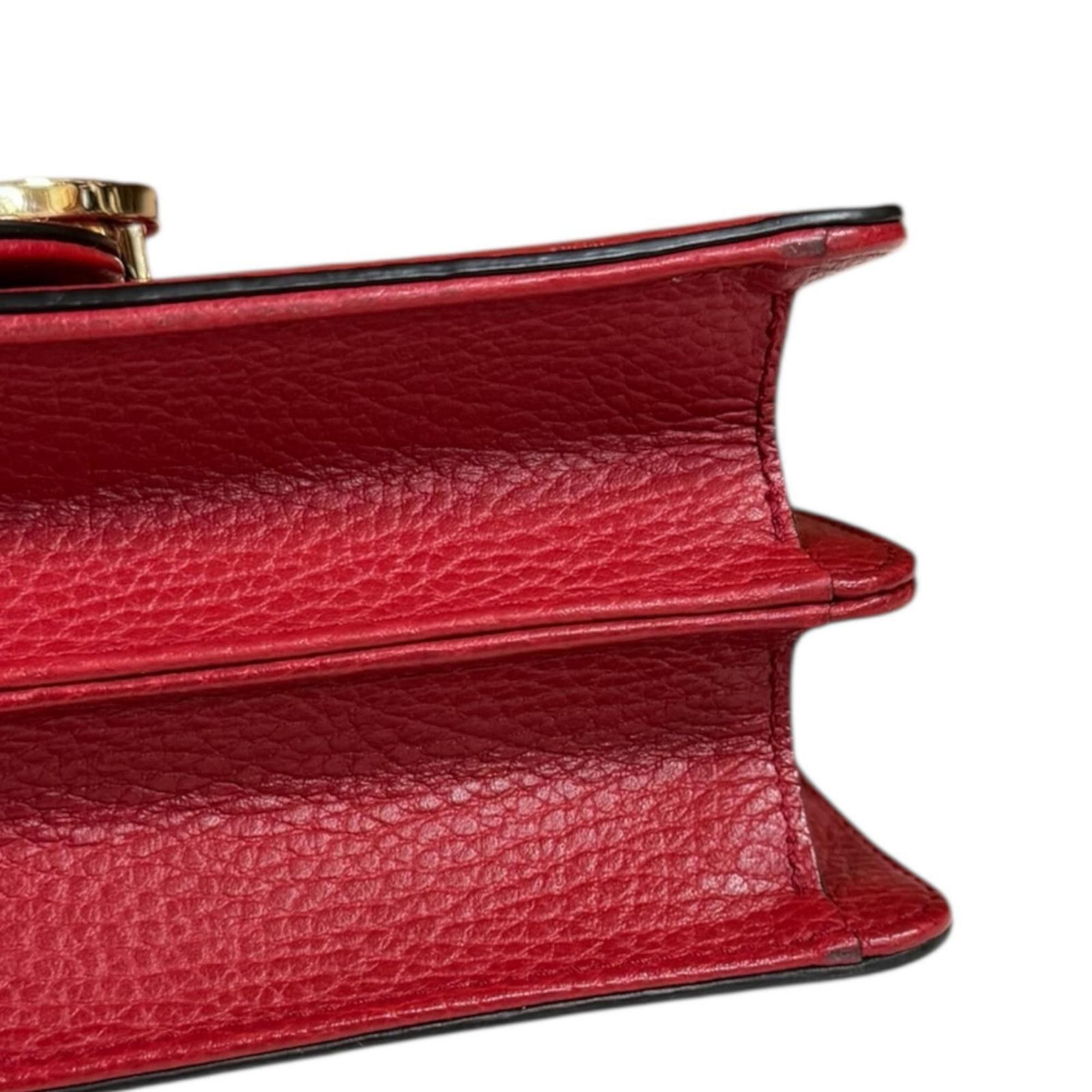 Gucci Gucci Interlocking G Shoulder Bag, Leather, 510304, Red, Women's, GUCCI Chain Size ONE SIZE - 8 Thumbnail