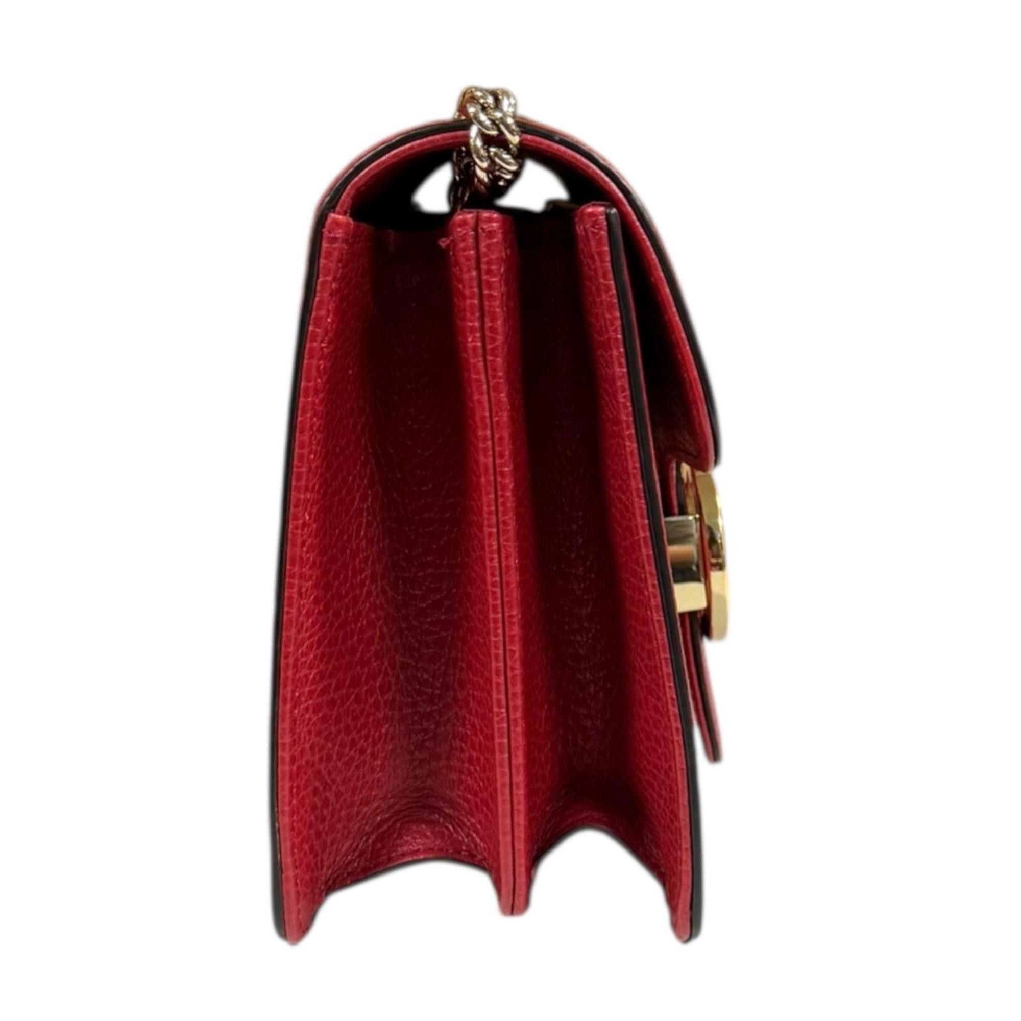 Gucci Gucci Interlocking G Shoulder Bag, Leather, 510304, Red, Women's, GUCCI Chain Size ONE SIZE - 4 Thumbnail