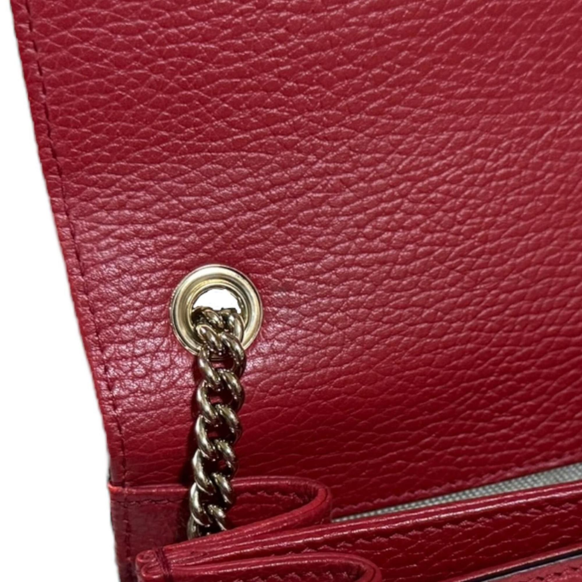 Gucci Gucci Interlocking G Shoulder Bag, Leather, 510304, Red, Women's, GUCCI Chain Size ONE SIZE - 7 Thumbnail