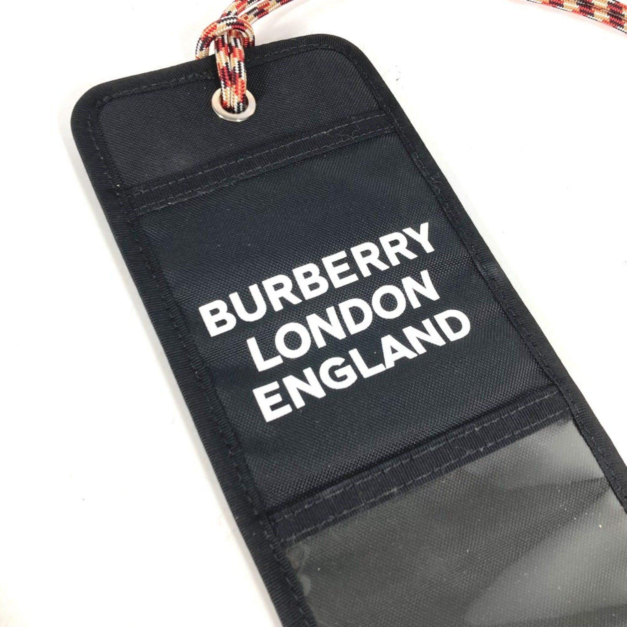 Burberry BURBERRY Pass Case with Logo and Neck Strap, Card Holder, Pouch, Business Case, Nylon, Women's, Black Size ONE SIZE - 2 Thumbnail