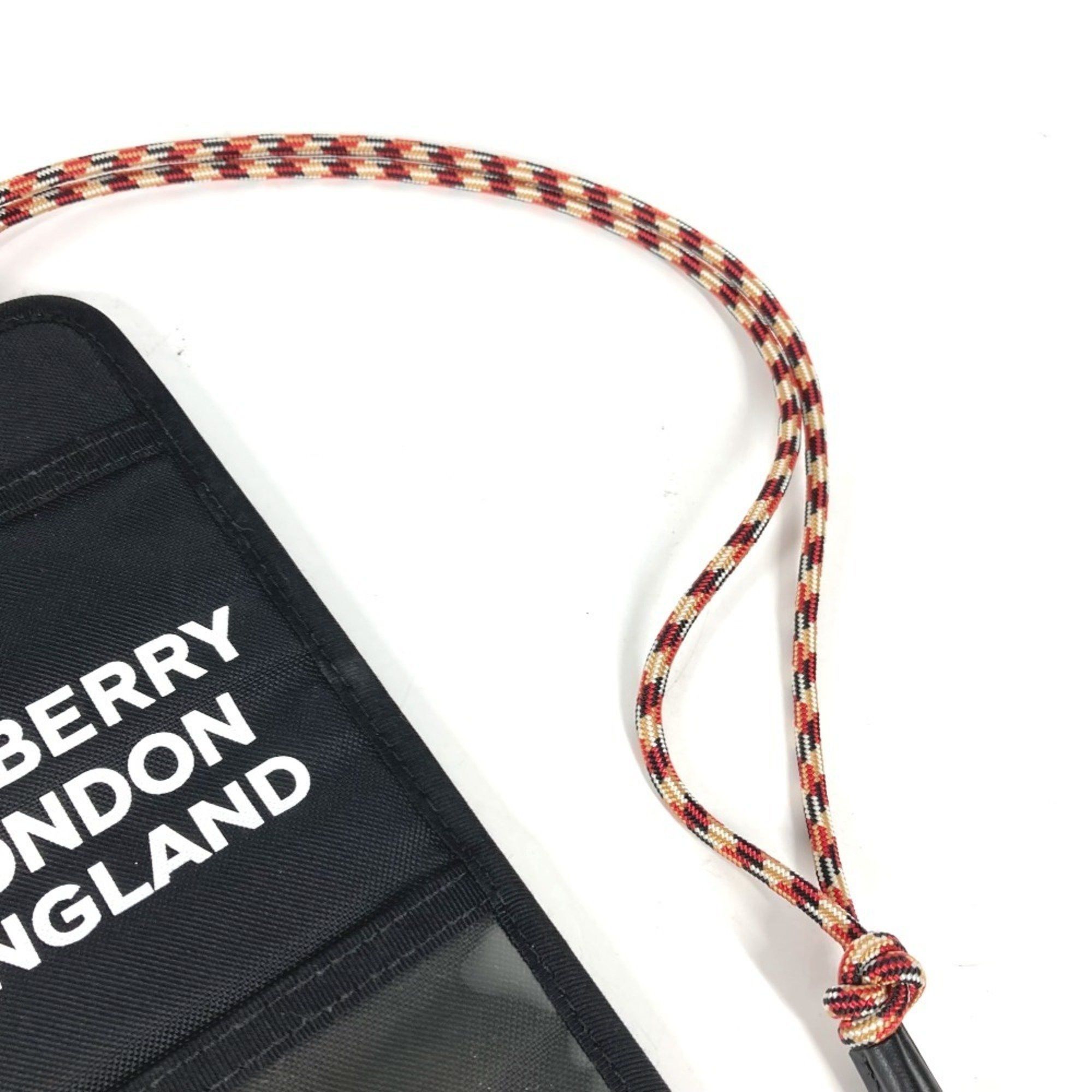 Burberry BURBERRY Pass Case with Logo and Neck Strap, Card Holder, Pouch, Business Case, Nylon, Women's, Black Size ONE SIZE - 3 Thumbnail