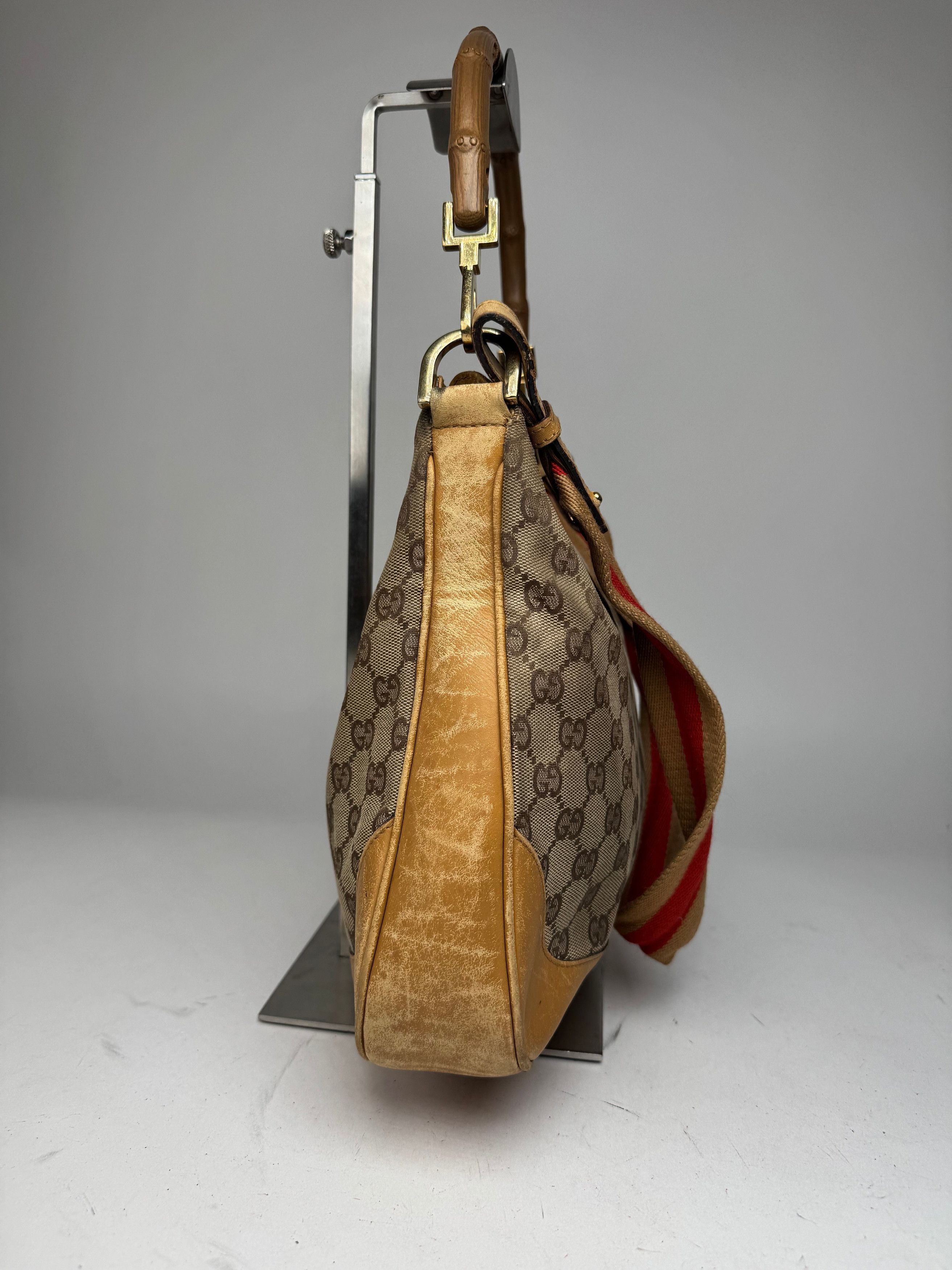 Gucci Vintage Monogram 2Way Bamboo Top Handle Bag Beige Size ONE SIZE - 6 Thumbnail