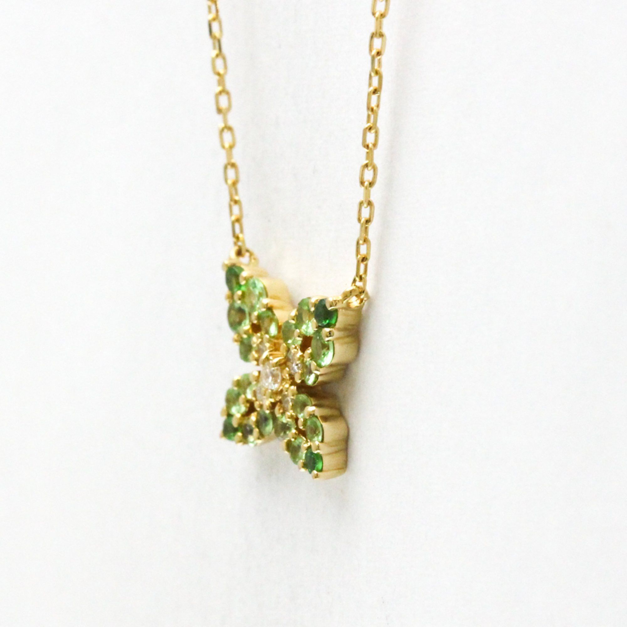 Other Vendome Aoyama Butterfly Colored Stone Necklace Yellow Gold (18K) Color Stone Men,Women Fashion Pendant Necklace (Gold) Size ONE SIZE - 2 Thumbnail