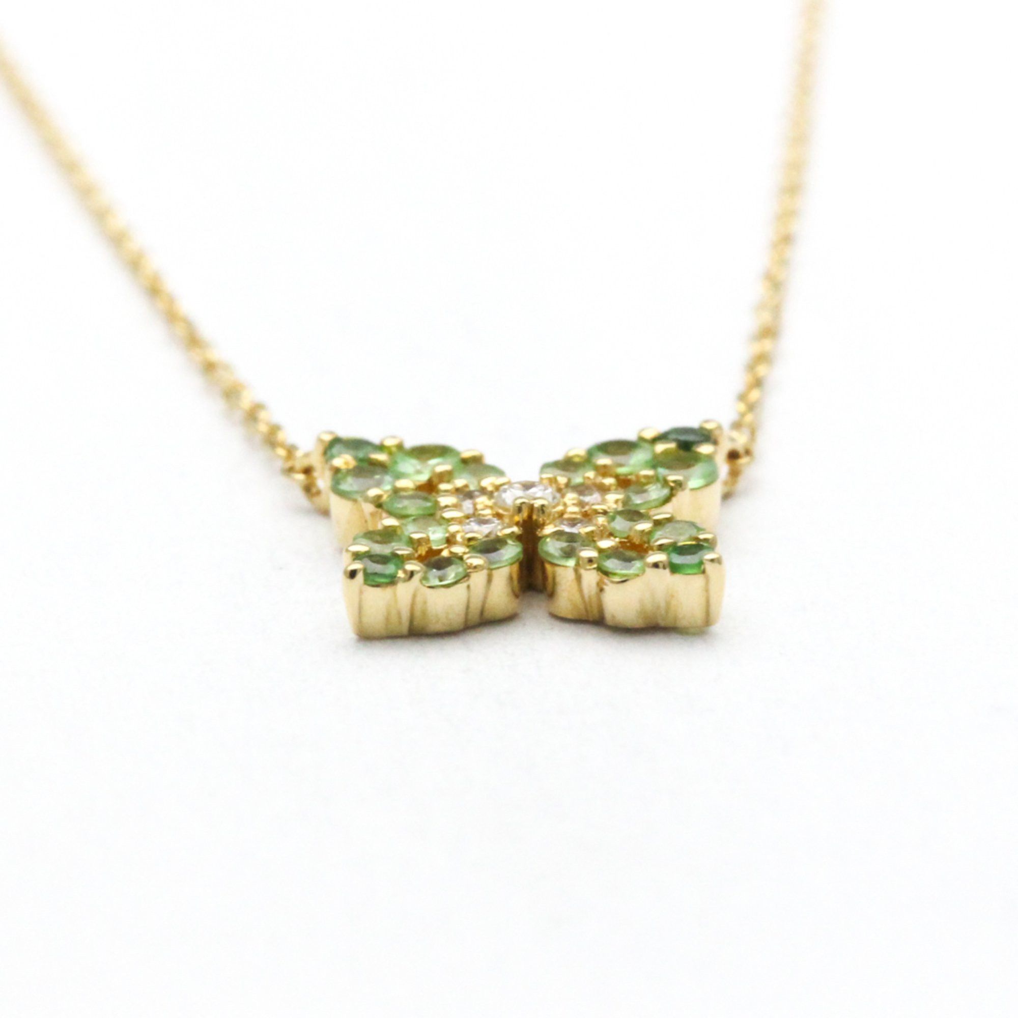 Other Vendome Aoyama Butterfly Colored Stone Necklace Yellow Gold (18K) Color Stone Men,Women Fashion Pendant Necklace (Gold) Size ONE SIZE - 4 Thumbnail