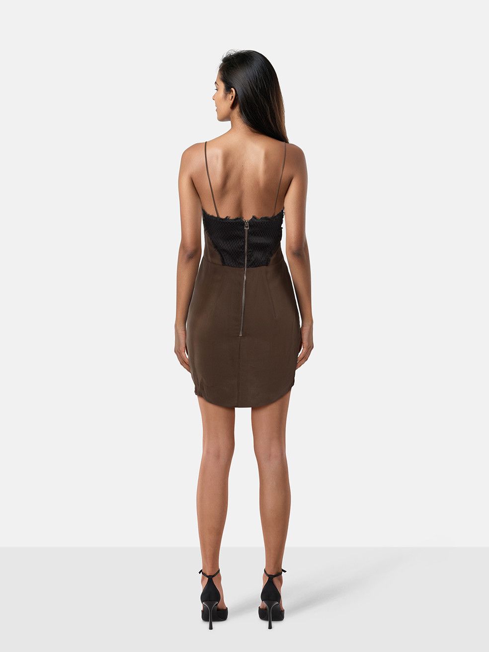 Tom Ford Brown Mini Net Panel Dress Size XS / US 0-2 / IT 36-38 - 2 Thumbnail