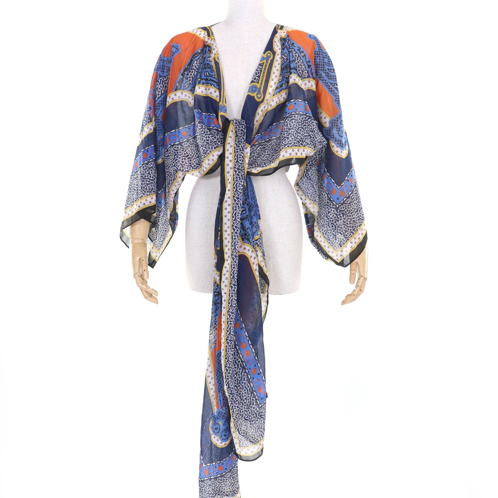 Hermes Hermes Hermes Mors et Gourmettes Chaine d'Ancre Beach Blouse Silk Top Cotton Tops DUTY FREE for USA Size ONE SIZE - 5 Thumbnail
