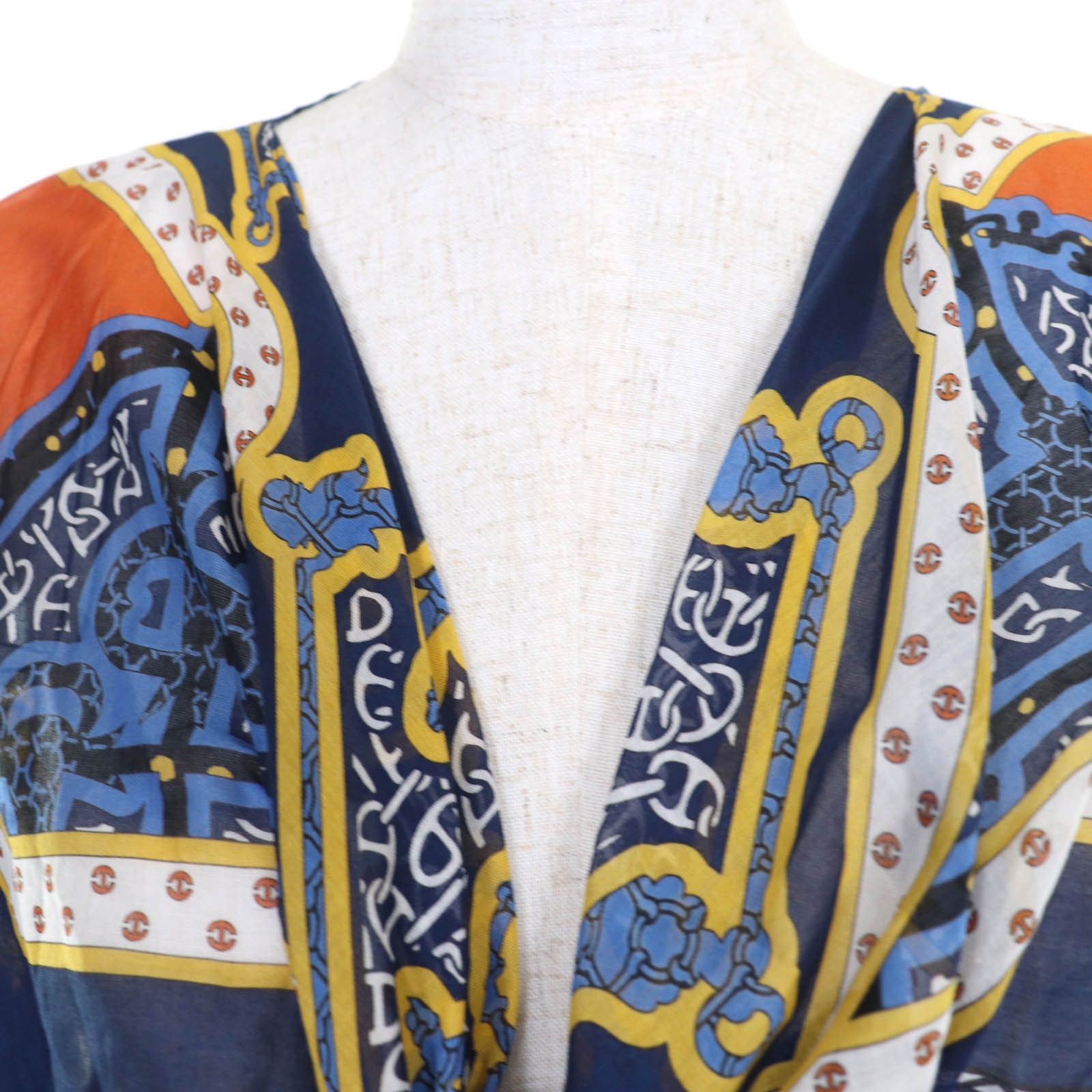 Hermes Hermes Hermes Mors et Gourmettes Chaine d'Ancre Beach Blouse Silk Top Cotton Tops DUTY FREE for USA Size ONE SIZE - 4 Thumbnail
