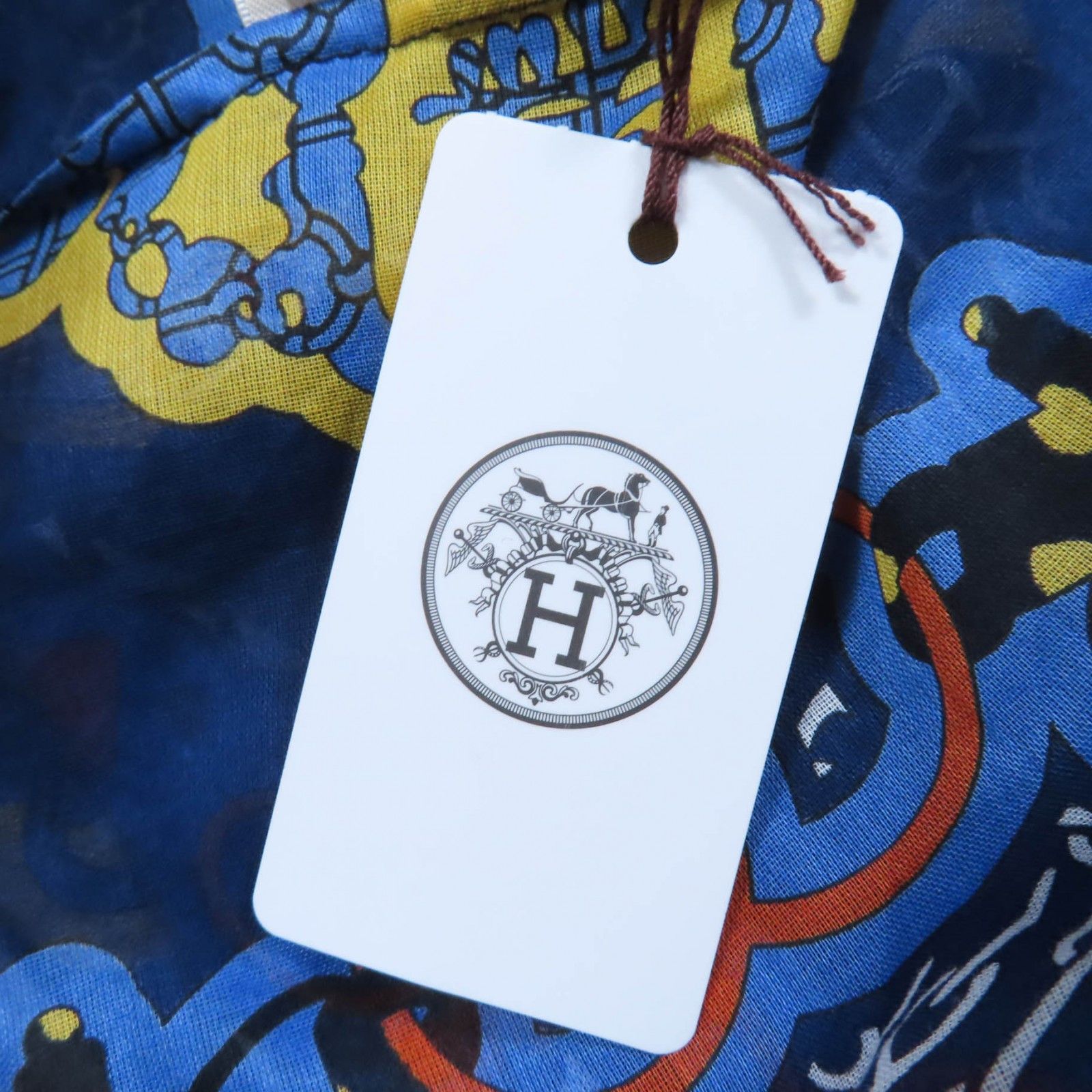 Hermes Hermes Hermes Mors et Gourmettes Chaine d'Ancre Beach Blouse Silk Top Cotton Tops DUTY FREE for USA Size ONE SIZE - 10 Thumbnail