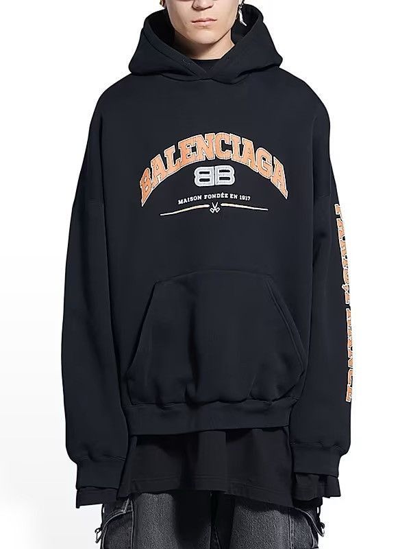 Balenciaga Maison Balenciaga Black Wide Fit Hoodie Size US XS / EU 42 / 0 - 2 Thumbnail