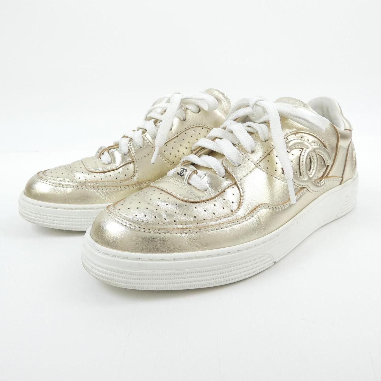 Chanel Chanel Chanel G45079B15512 Laminated Calfskin Sneakers Leather Shoes G45079B15512 DUTY FREE for USA Size ONE SIZE - 3 Thumbnail