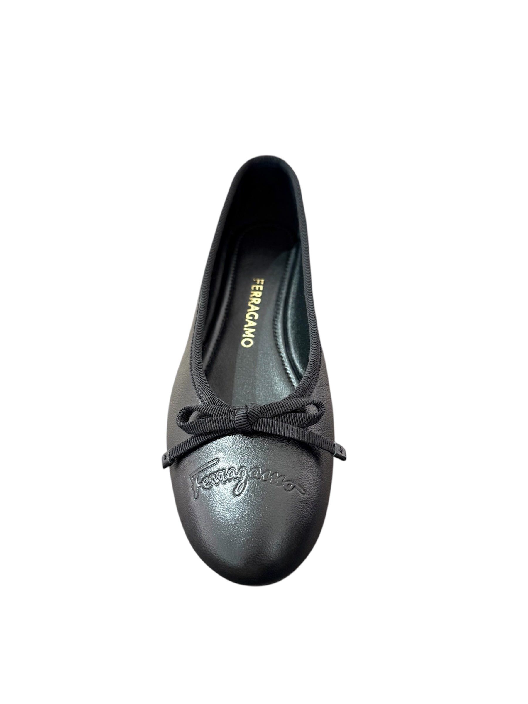 Salvatore Ferragamo Ferragamo Newballet Bow Leather Ballet Flats SIZE 9 Size ONE SIZE - 3 Thumbnail