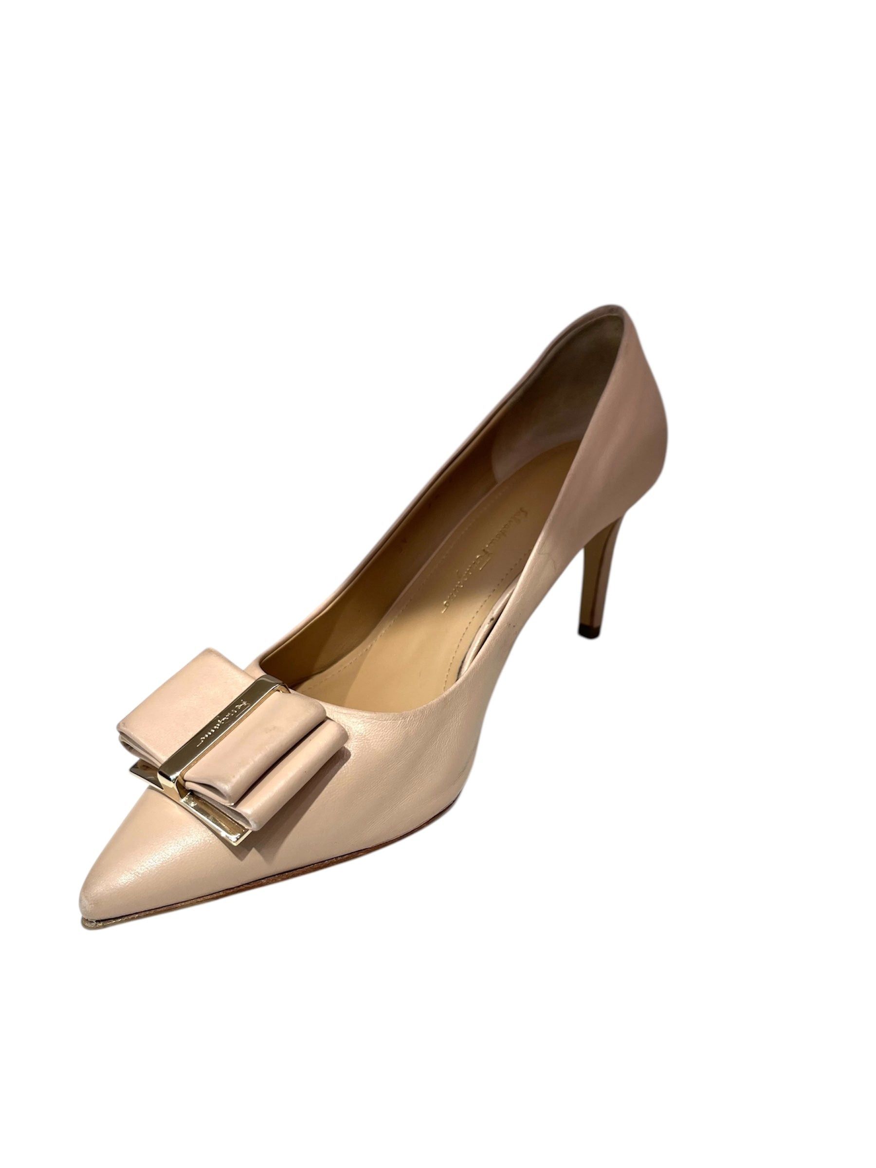 Salvatore Ferragamo Ferragamo Bow Leather Pumps SIZE 7.5 Size ONE SIZE - 2 Thumbnail