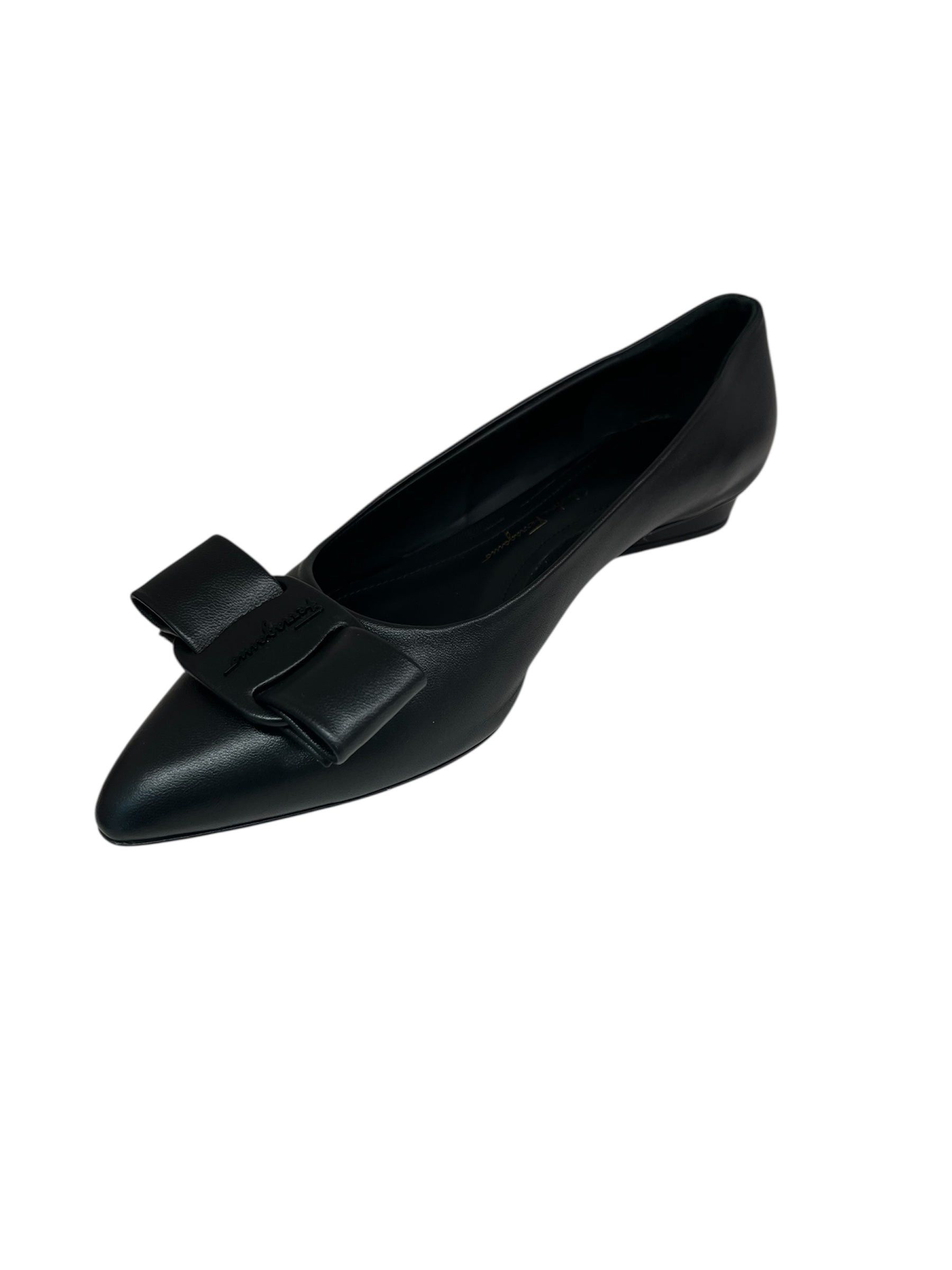 Salvatore Ferragamo Ferragamo Bow Leather Flats SIZE 7 Size ONE SIZE - 2 Thumbnail