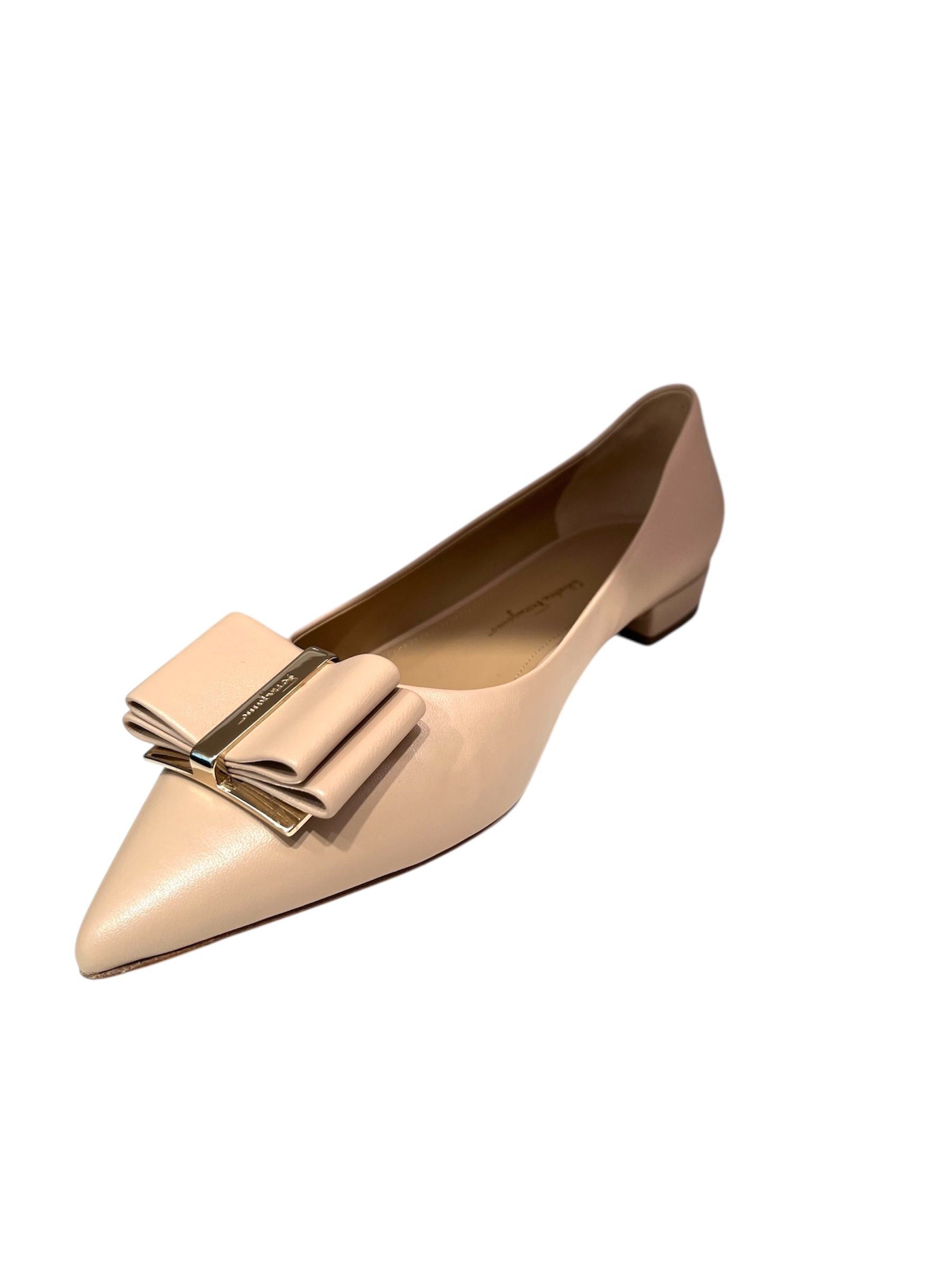Salvatore Ferragamo Ferragamo Bow Leather Flats SIZE 9.5 Size ONE SIZE - 2 Thumbnail
