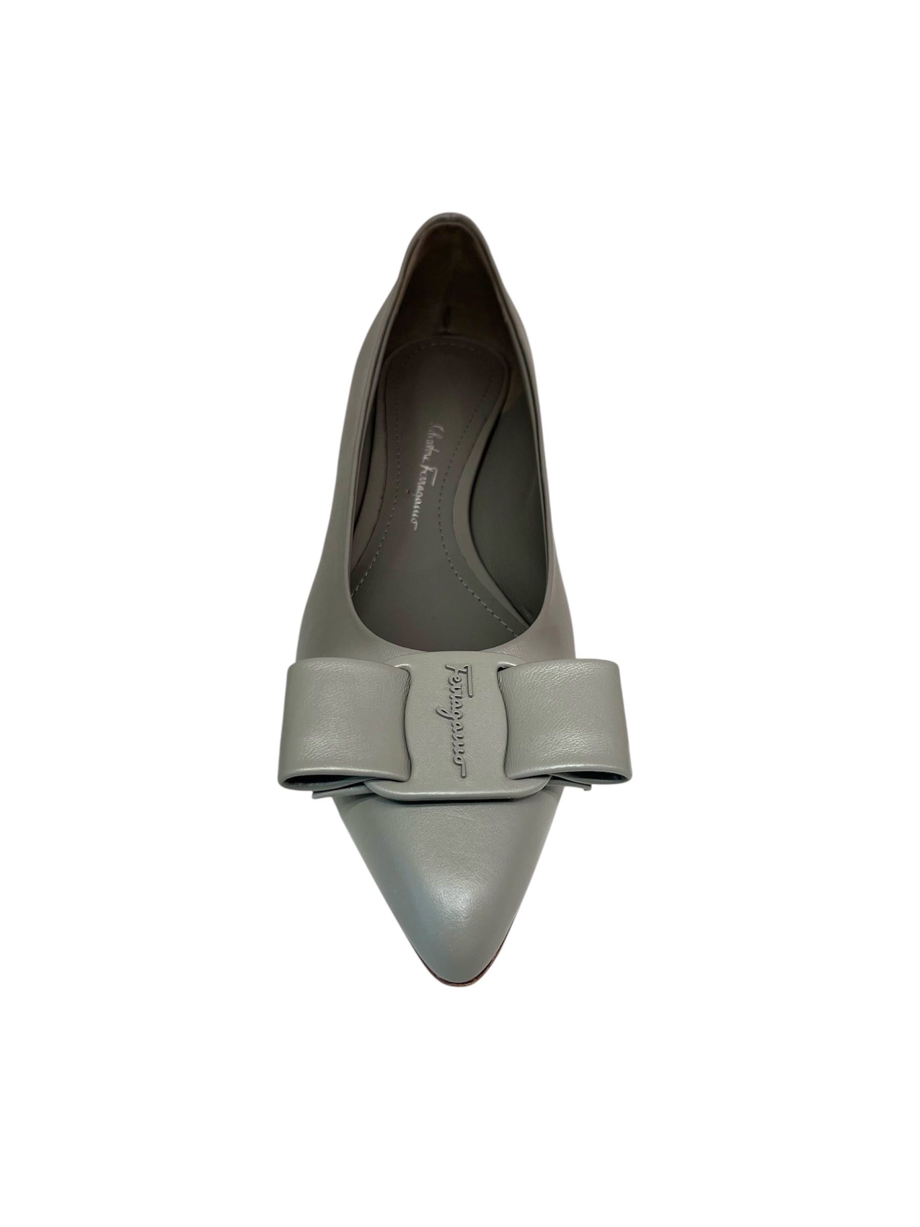 Salvatore Ferragamo Ferragamo Logo Bow Leather Flats SIZE 8 Size ONE SIZE - 3 Thumbnail