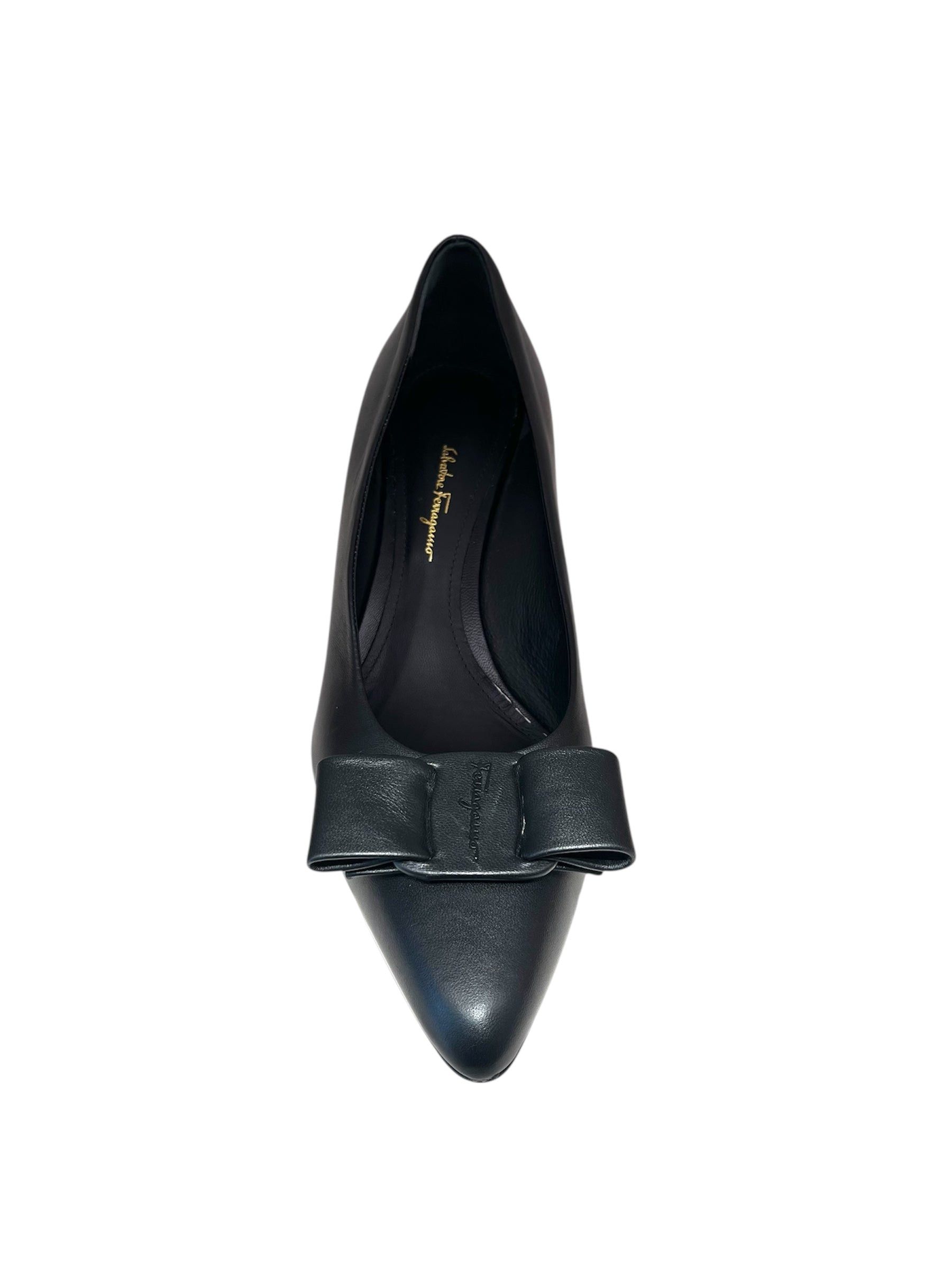 Salvatore Ferragamo Ferragamo Bow Leather Pumps SIZE 9 Size ONE SIZE - 3 Thumbnail