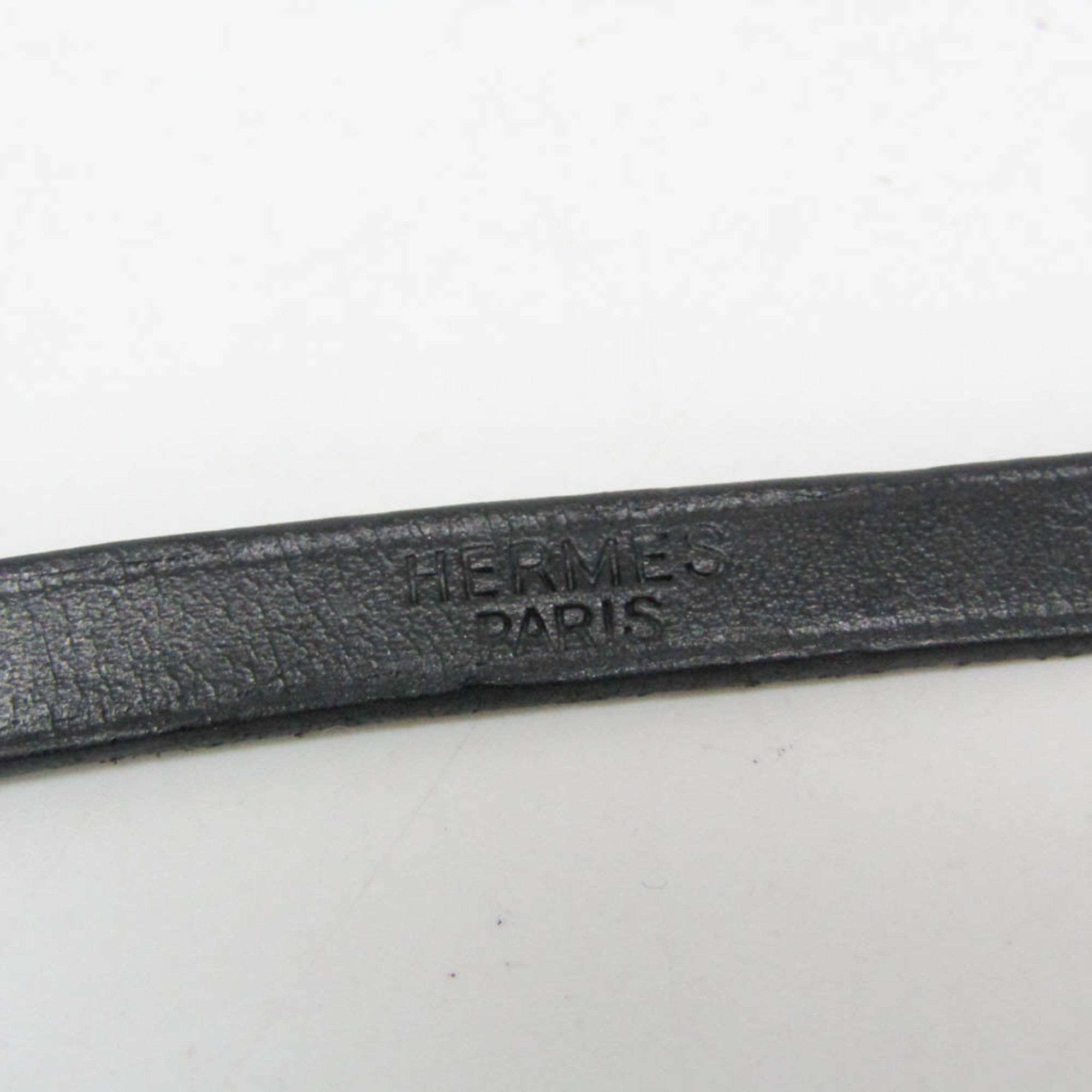 Hermes Hermes Hapi 4-row Bracelet Choker Leather,Metal Bangle Silver,Black Size ONE SIZE - 8 Thumbnail