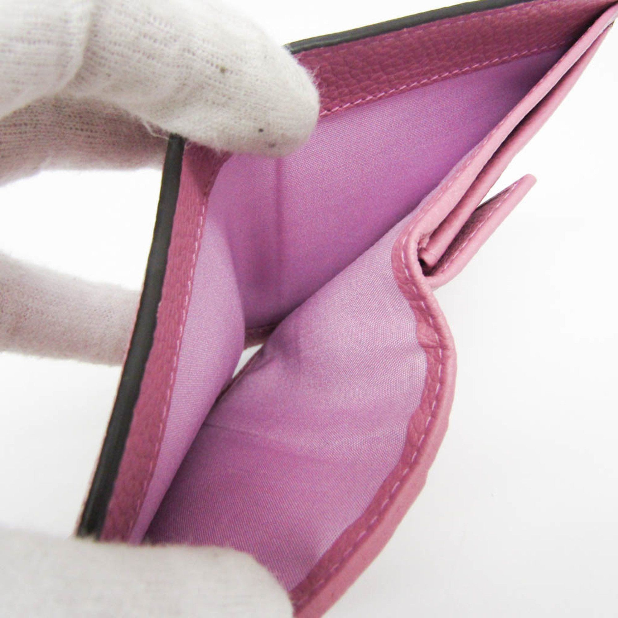 Salvatore Ferragamo Salvatore Ferragamo Gancini JL-22 E032 Women's Leather Wallet (bi-fold) Pink Size ONE SIZE - 10 Thumbnail