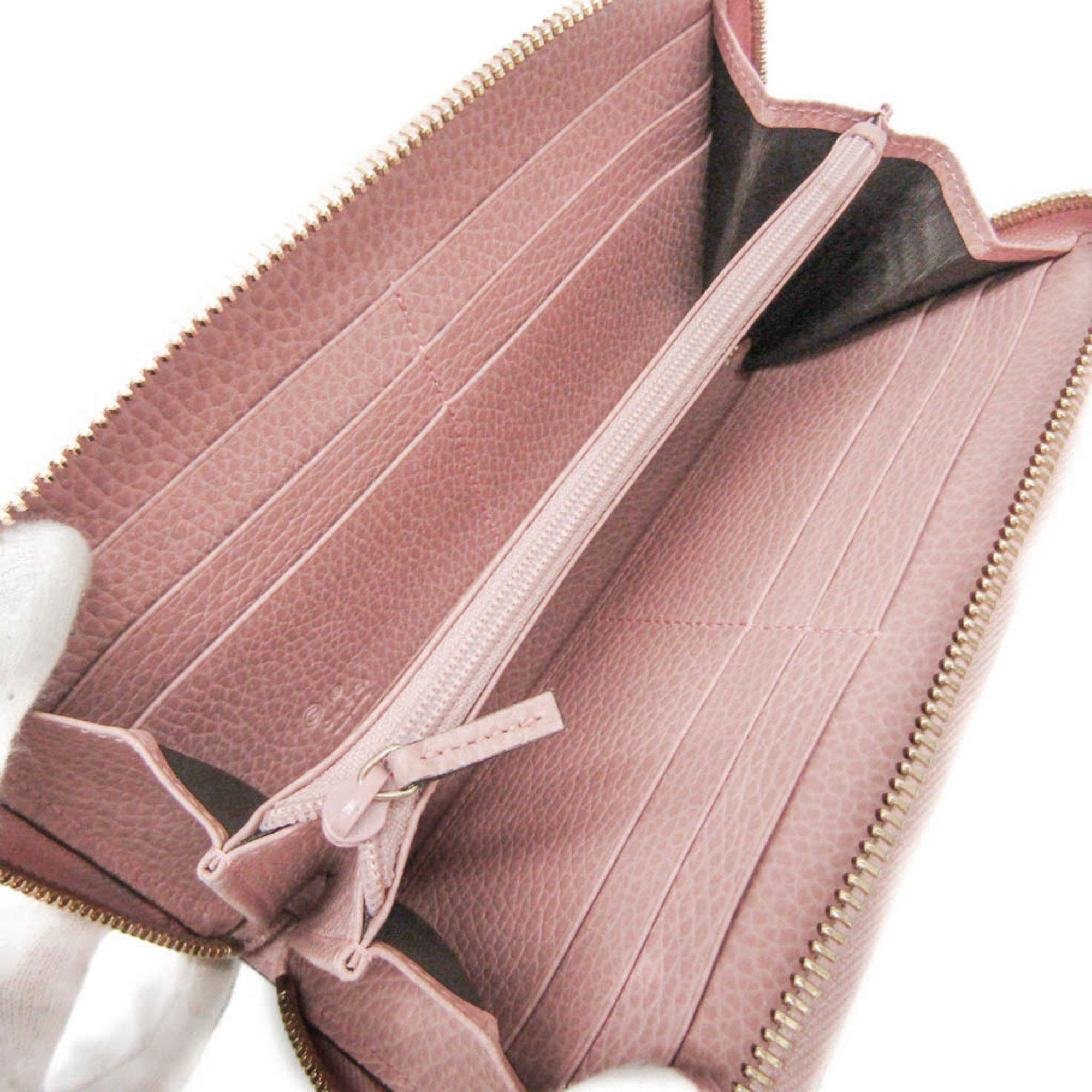 Gucci Gucci Interlocking G 449347 Men,Women Leather Long Wallet (bi-fold) Pink Beige Size ONE SIZE - 3 Thumbnail