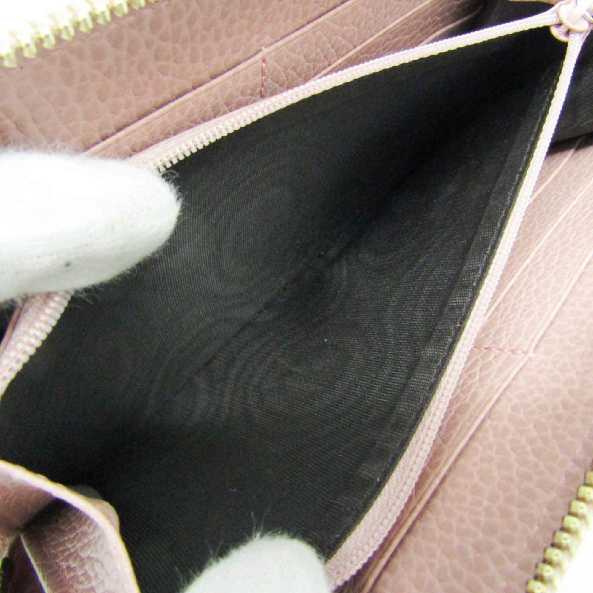 Gucci Gucci Interlocking G 449347 Men,Women Leather Long Wallet (bi-fold) Pink Beige Size ONE SIZE - 4 Thumbnail